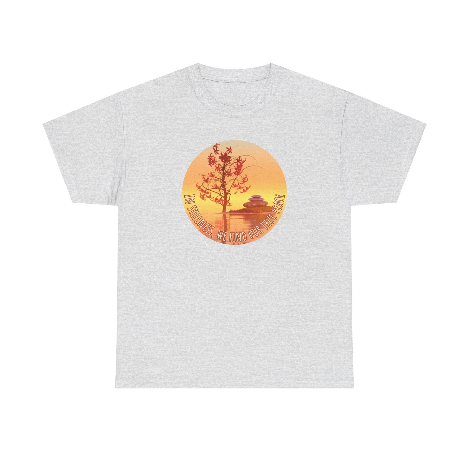 Find True Peace: Unisex Heavy Cotton Zen Bonsai & Cairns Graphic Tee - ZenGen USA