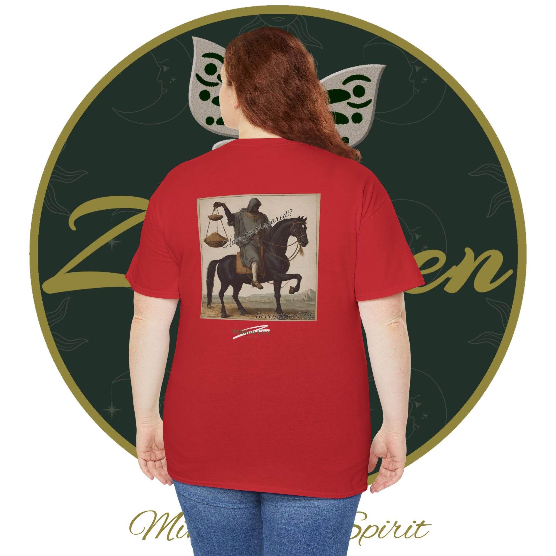 Apocalypse - 3rd Seal Revelation 6:5,6 - Unisex Heavy Cotton Tee - Revelation Collection - ZenGen USA - ZenGen USA