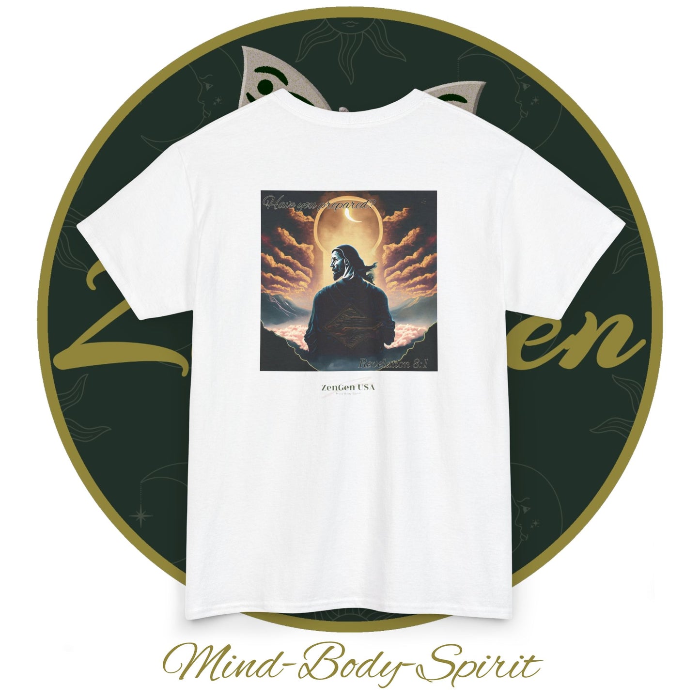 Apocalypse - 7th Seal Revelation 8:1 - Unisex Heavy Cotton Tee - Revelation Collection - ZenGen USA - ZenGen USA