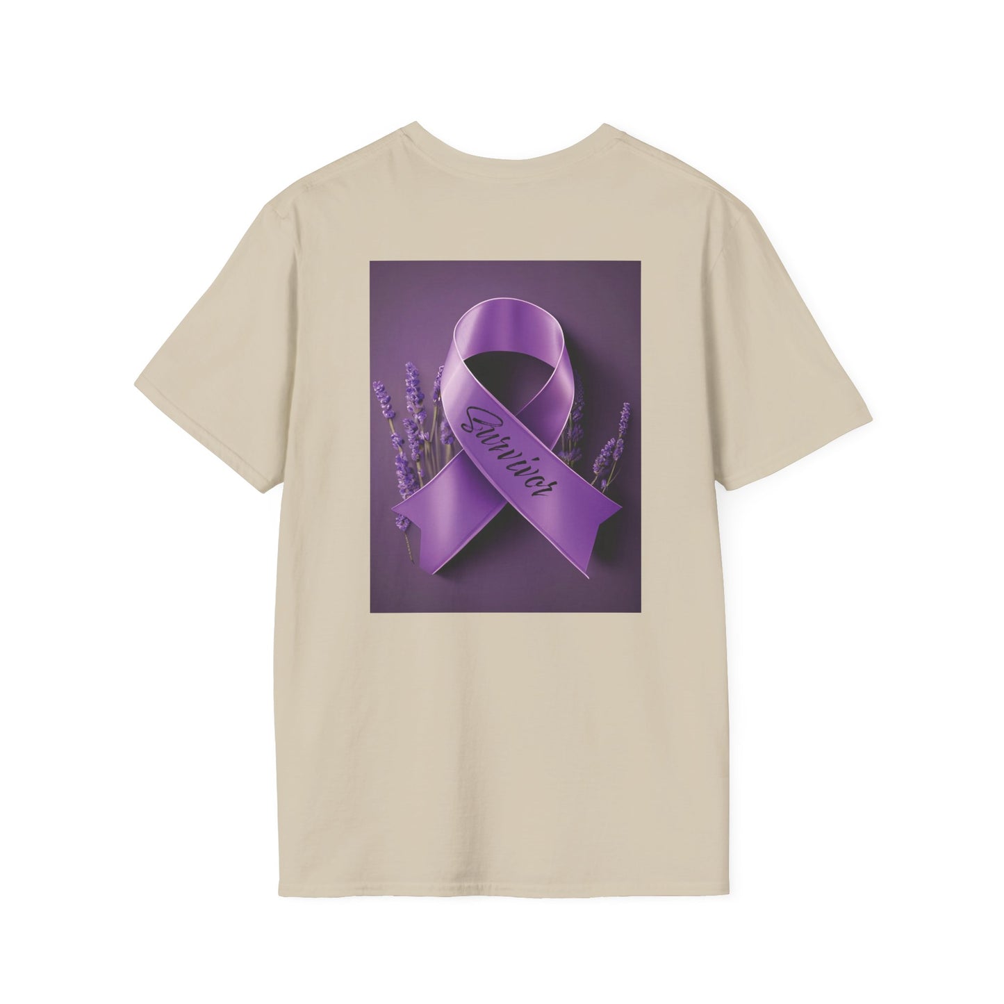 SURVIVOR Lavender Ribbon - Unisex Softstyle T-Shirt - Cancer Awareness all Forms - ZenGen USA