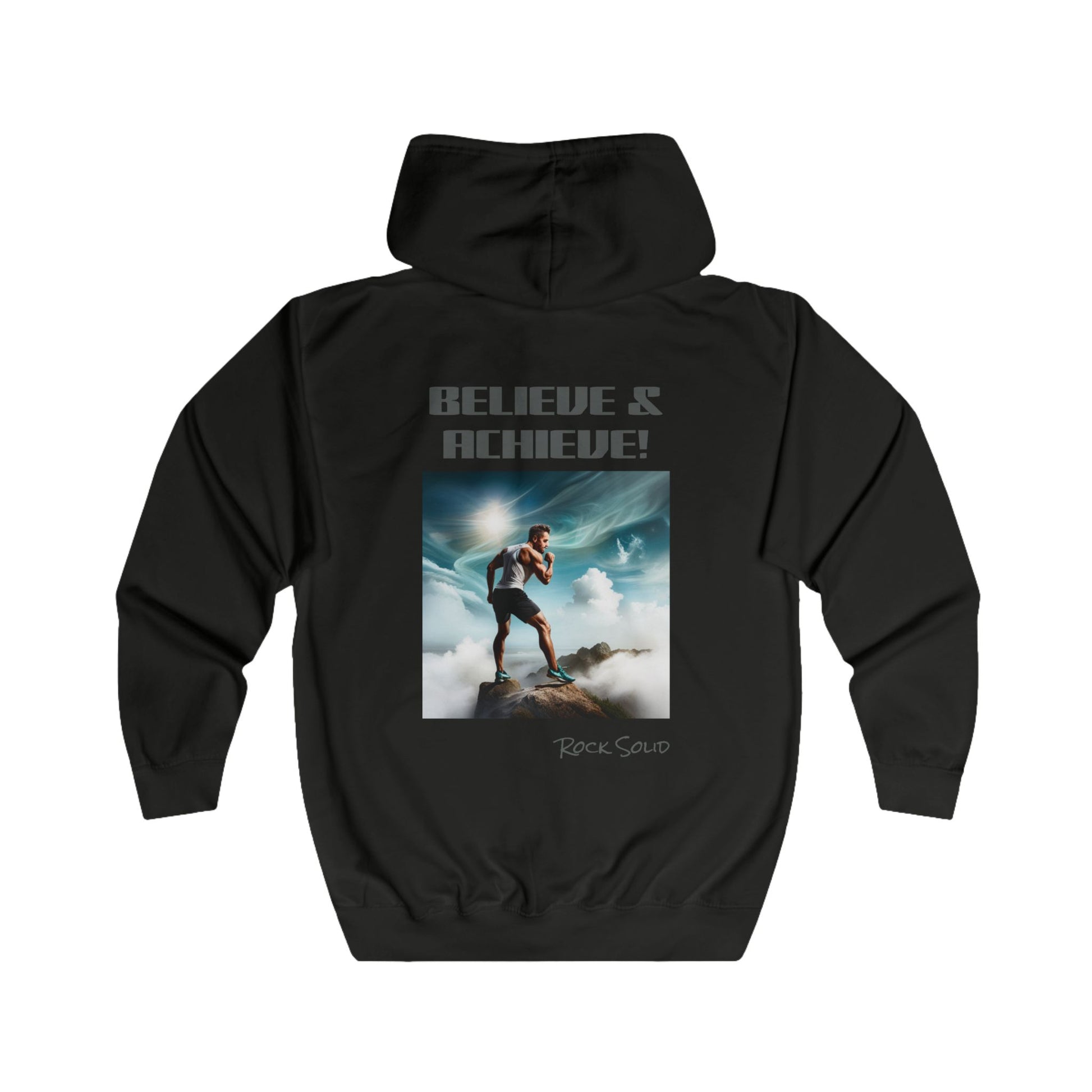 Unisex Full Zip Hoodie - ROCK SOLID "Believe & Achieve!" - ZenGen USA - ZenGen USA