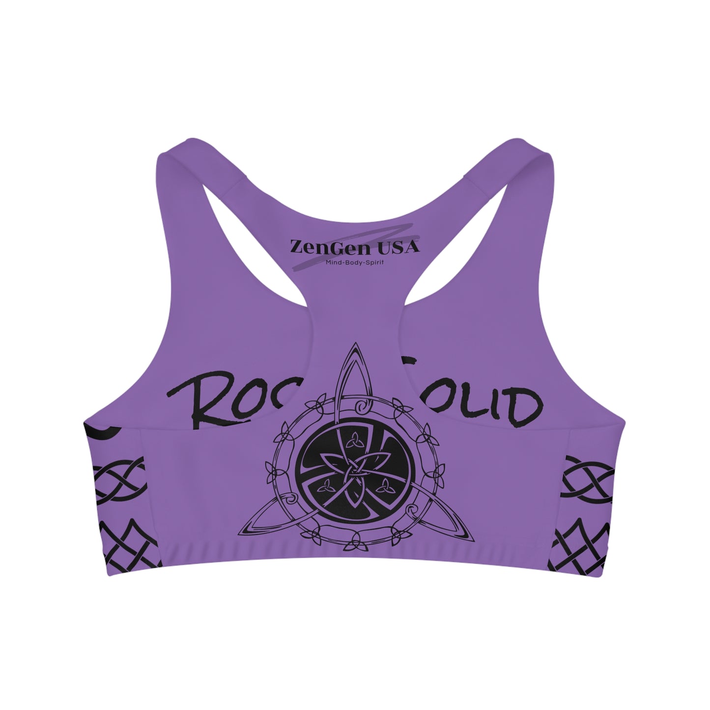 Celtic Tribal Tattoo - Purple Sports Bra - ZenGen USA ROCK SOLID - ZenGen USA