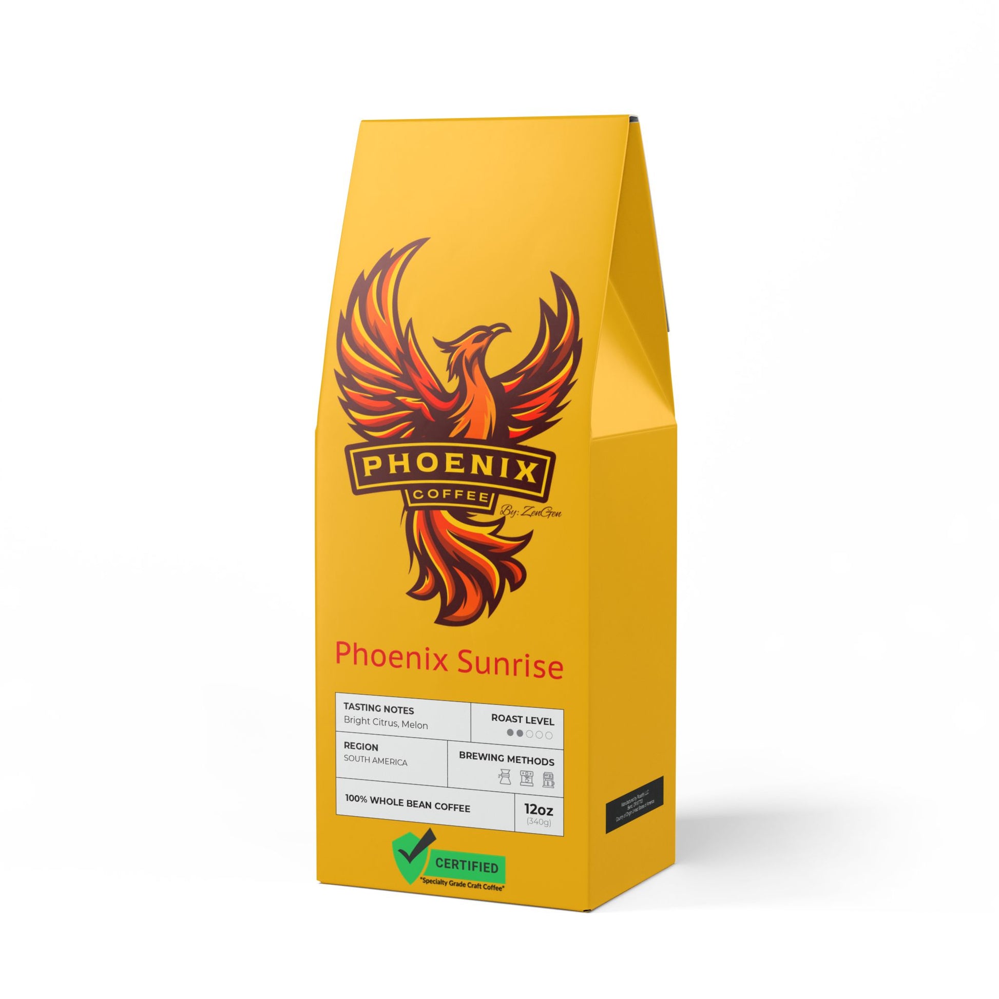 Phoenix Coffee by ZenGen: Phoenix Sunrise Columbian Coffee (Light-Medium Roast) - ZenGen USA