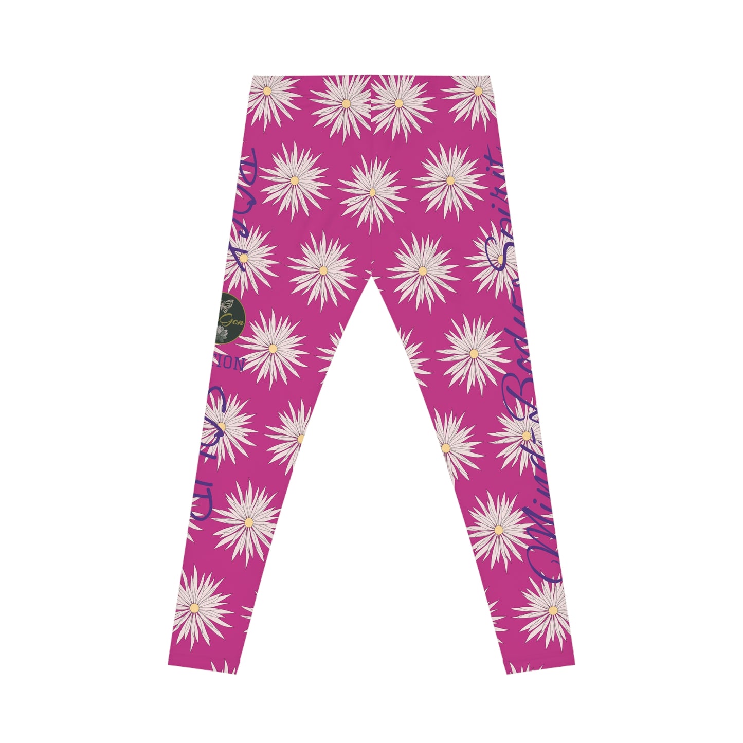 Women's Casual Leggings - Pink - ROCK SOLID Blazing Flower - ZenGen USA - ZenGen USA