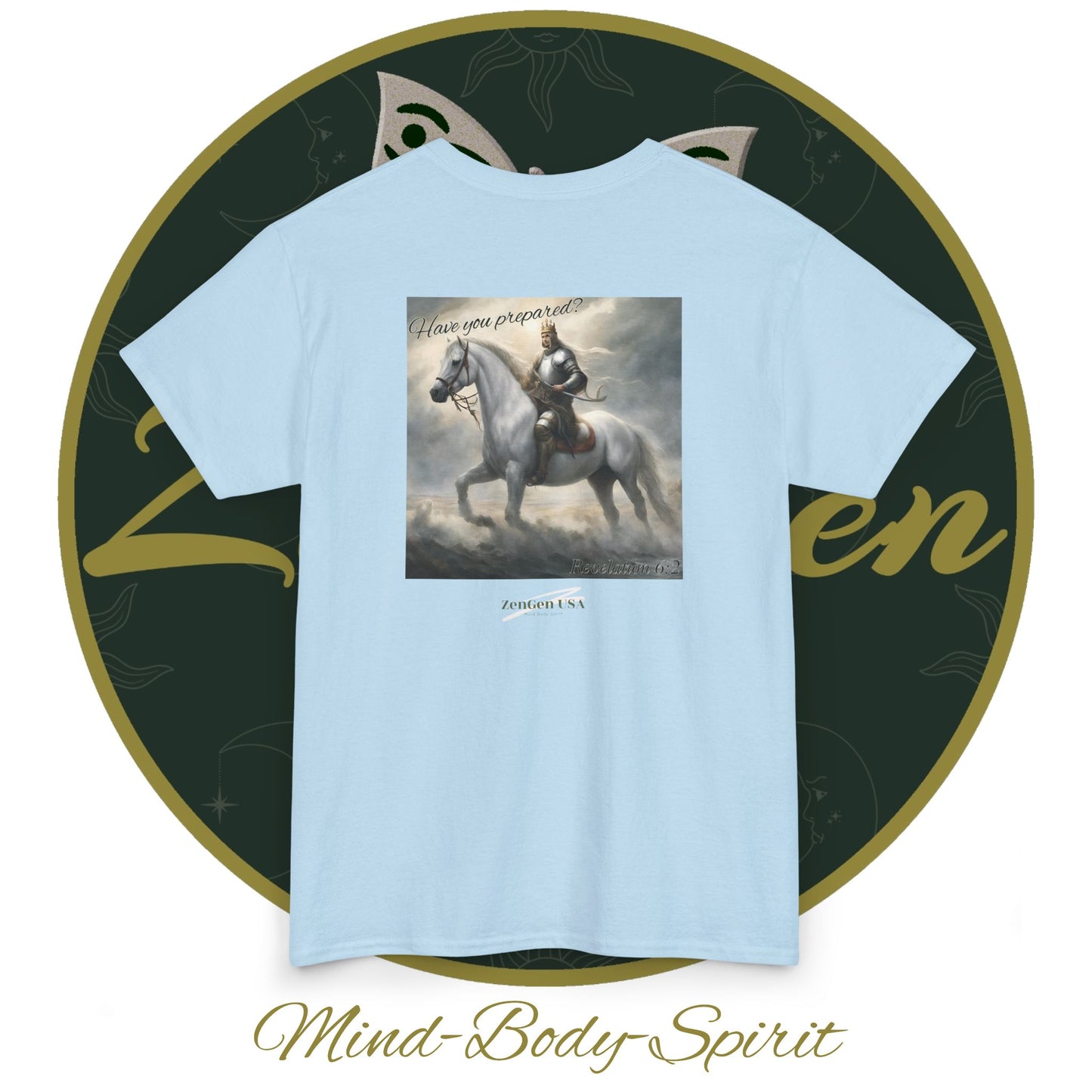 Apocalypse - 1st Seal Revelation 6:2 - Unisex Heavy Cotton Tee - Revelation Collection - ZenGen USA - ZenGen USA