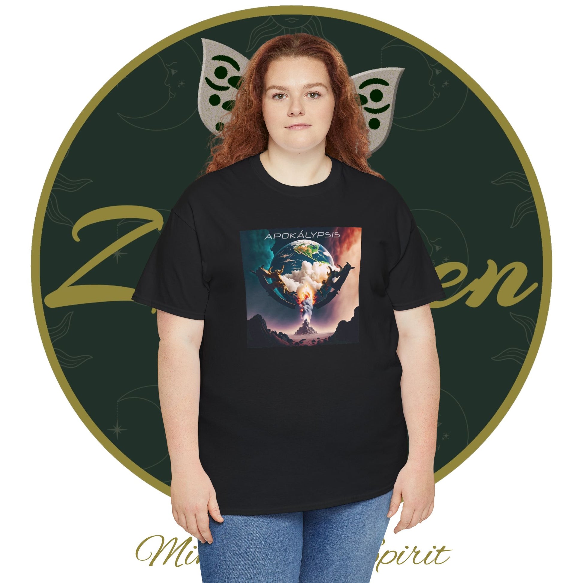 Apocalypse - 4th Seal Revelation 6:7,8 - Unisex Heavy Cotton Tee - Revelation Collection - ZenGen USA - ZenGen USA