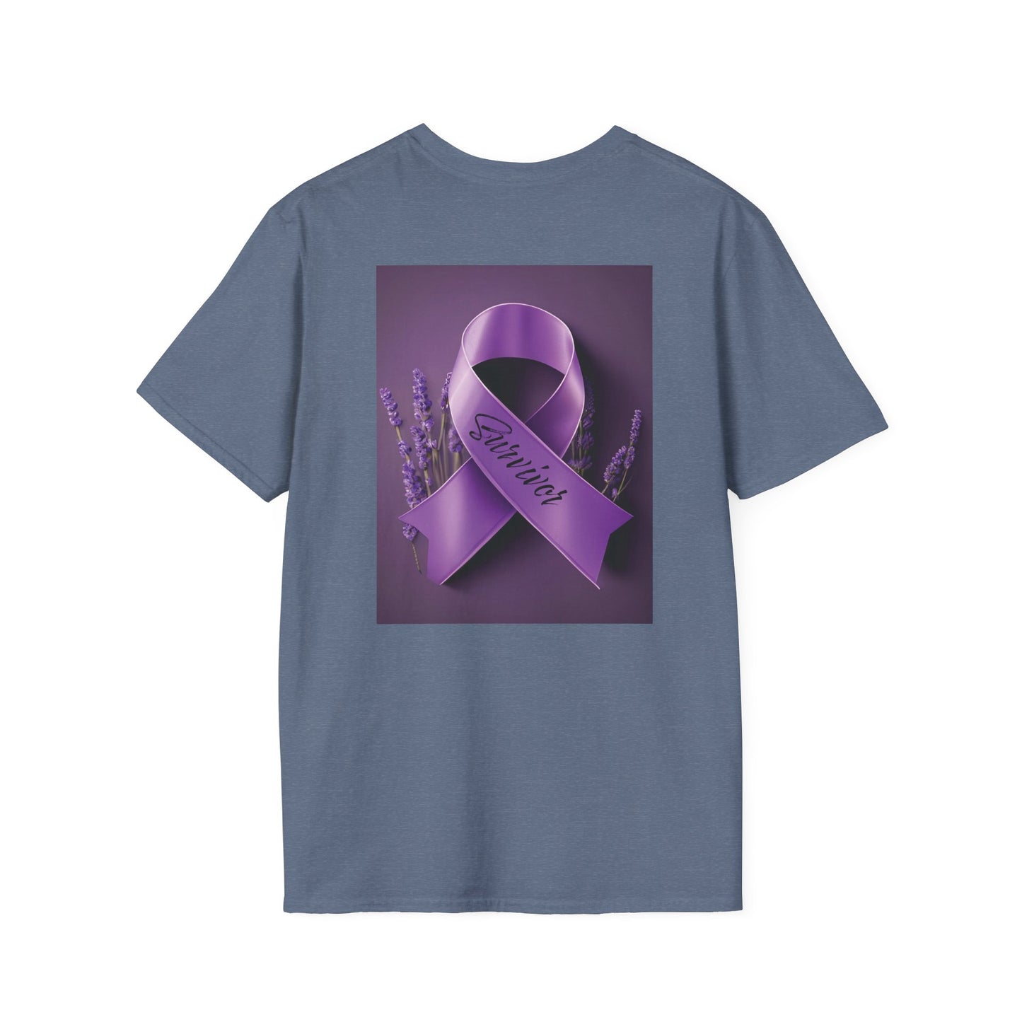 SURVIVOR Lavender Ribbon - Unisex Softstyle T-Shirt - Cancer Awareness all Forms - ZenGen USA
