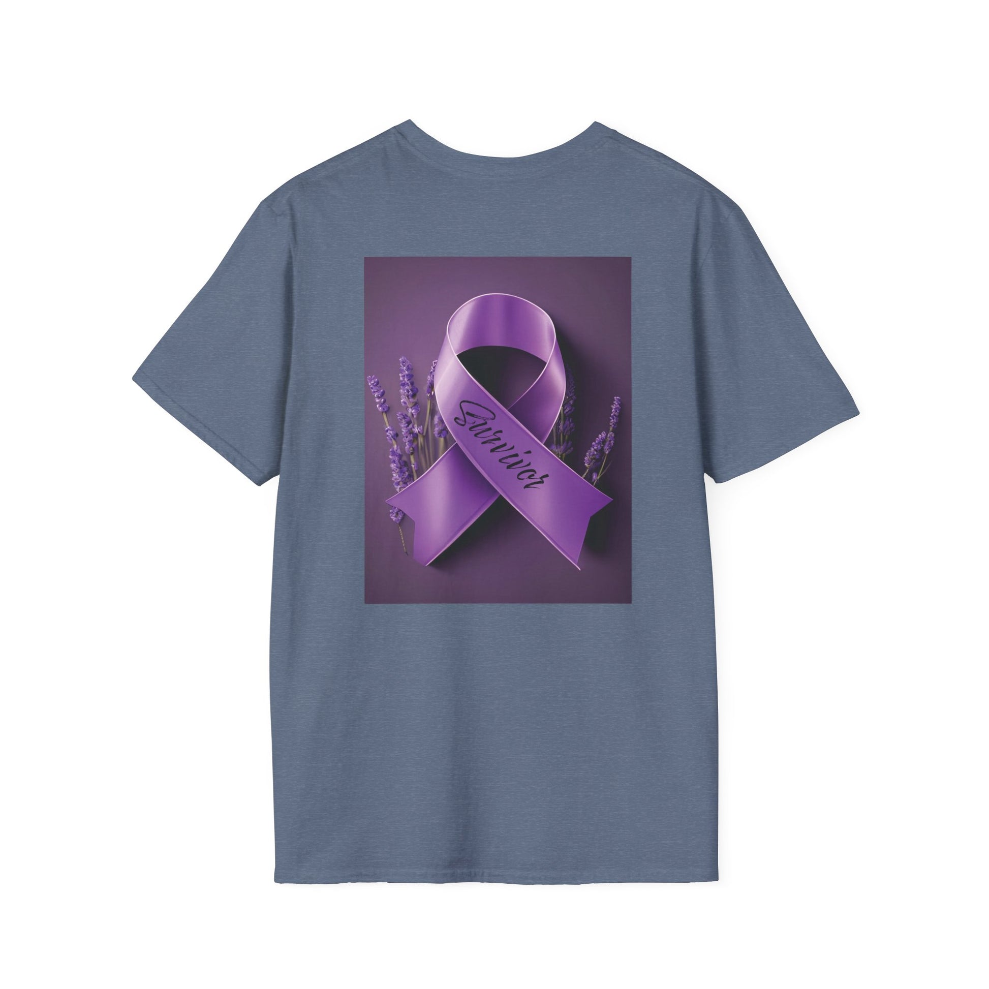 SURVIVOR Lavender Ribbon - Unisex Softstyle T-Shirt - Cancer Awareness all Forms - ZenGen USA