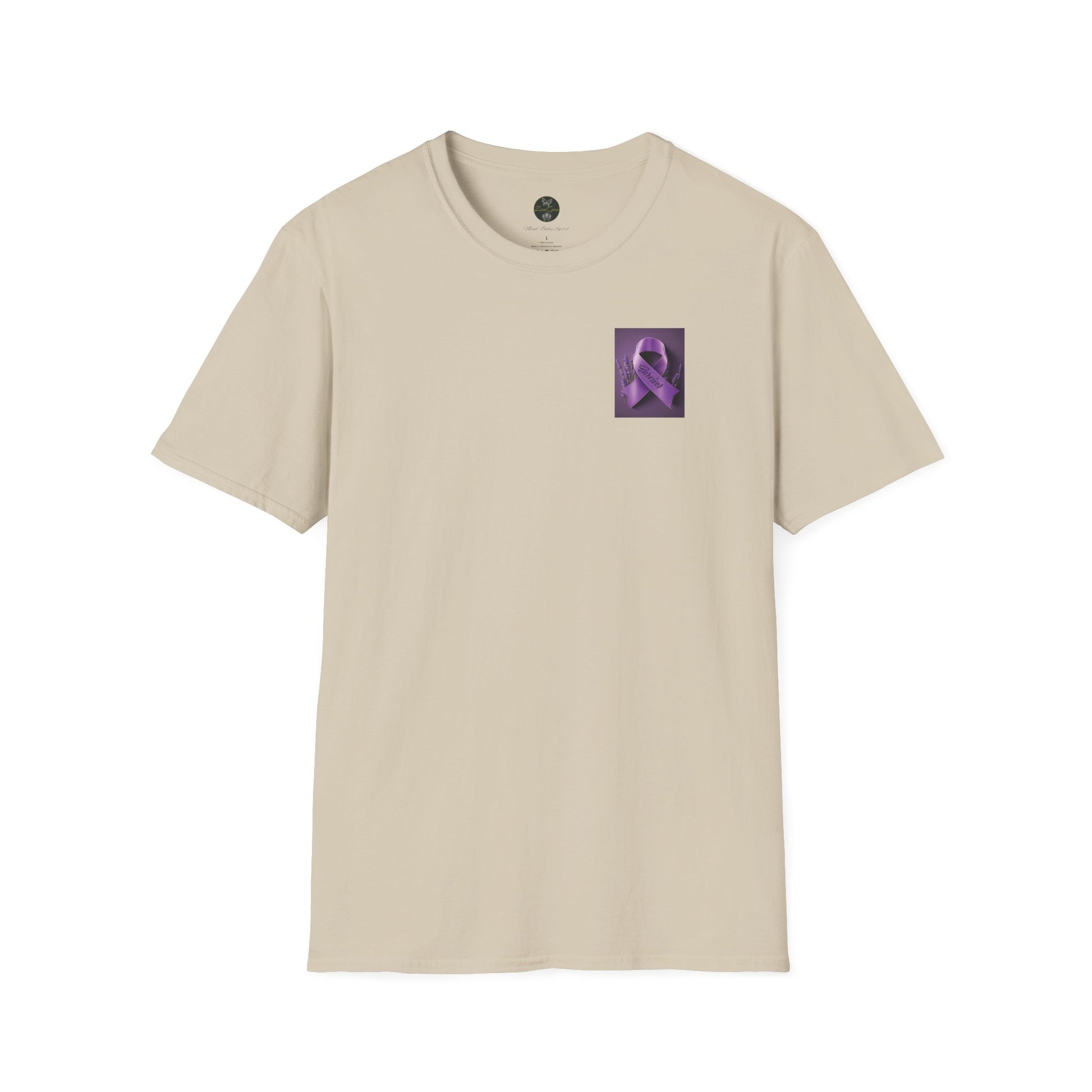 SURVIVOR Lavender Ribbon - Unisex Softstyle T-Shirt - Cancer Awareness all Forms - ZenGen USA