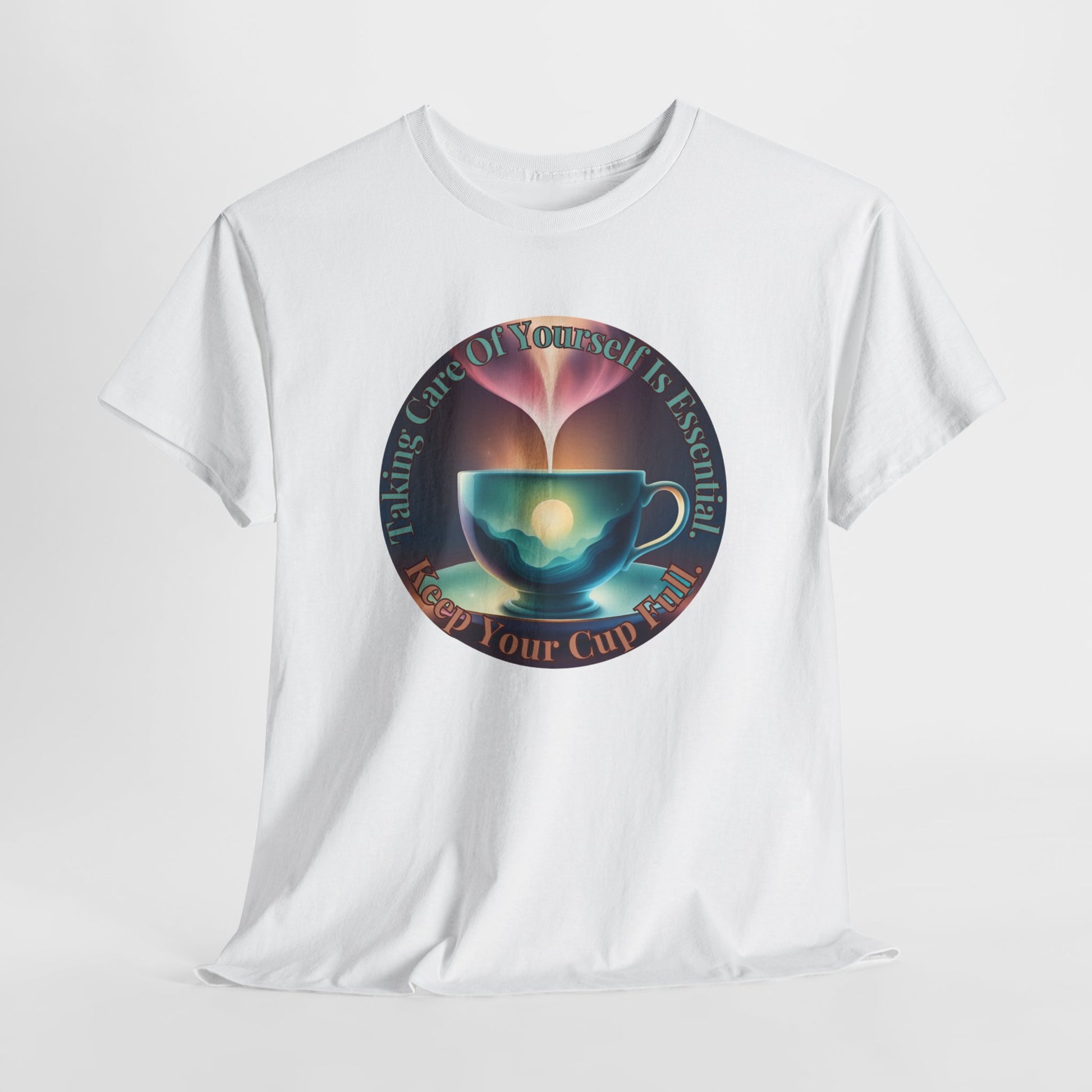 Keep Your Cup Full  Unisex Heavy Cotton Zen Graphic Tee | 12 Colors To Choose | ZenGen - ZenGen USA