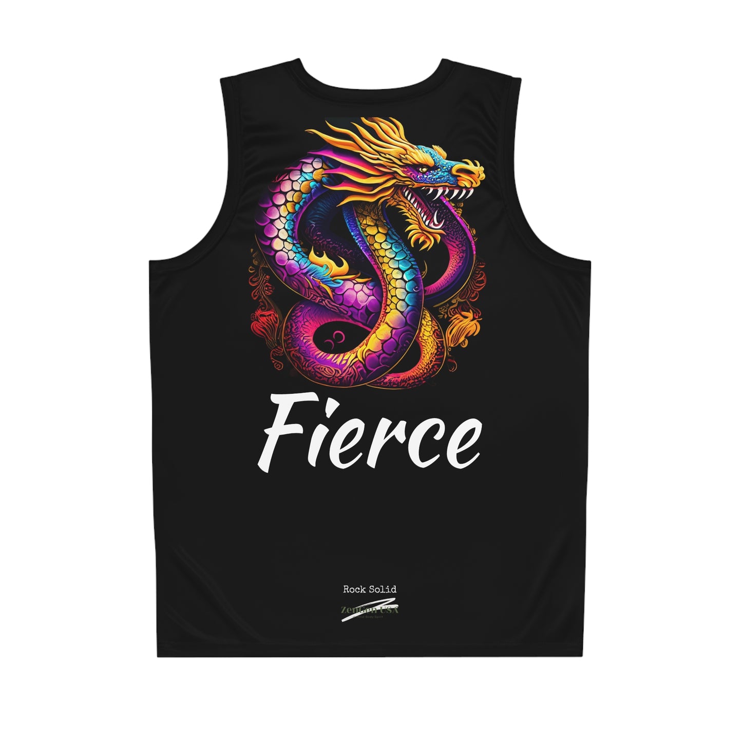 ZenGen USA "ROCK SOLID" Active Wear  - FIERCE Dragon Basketball Jersey (AOP) - ZenGen USA