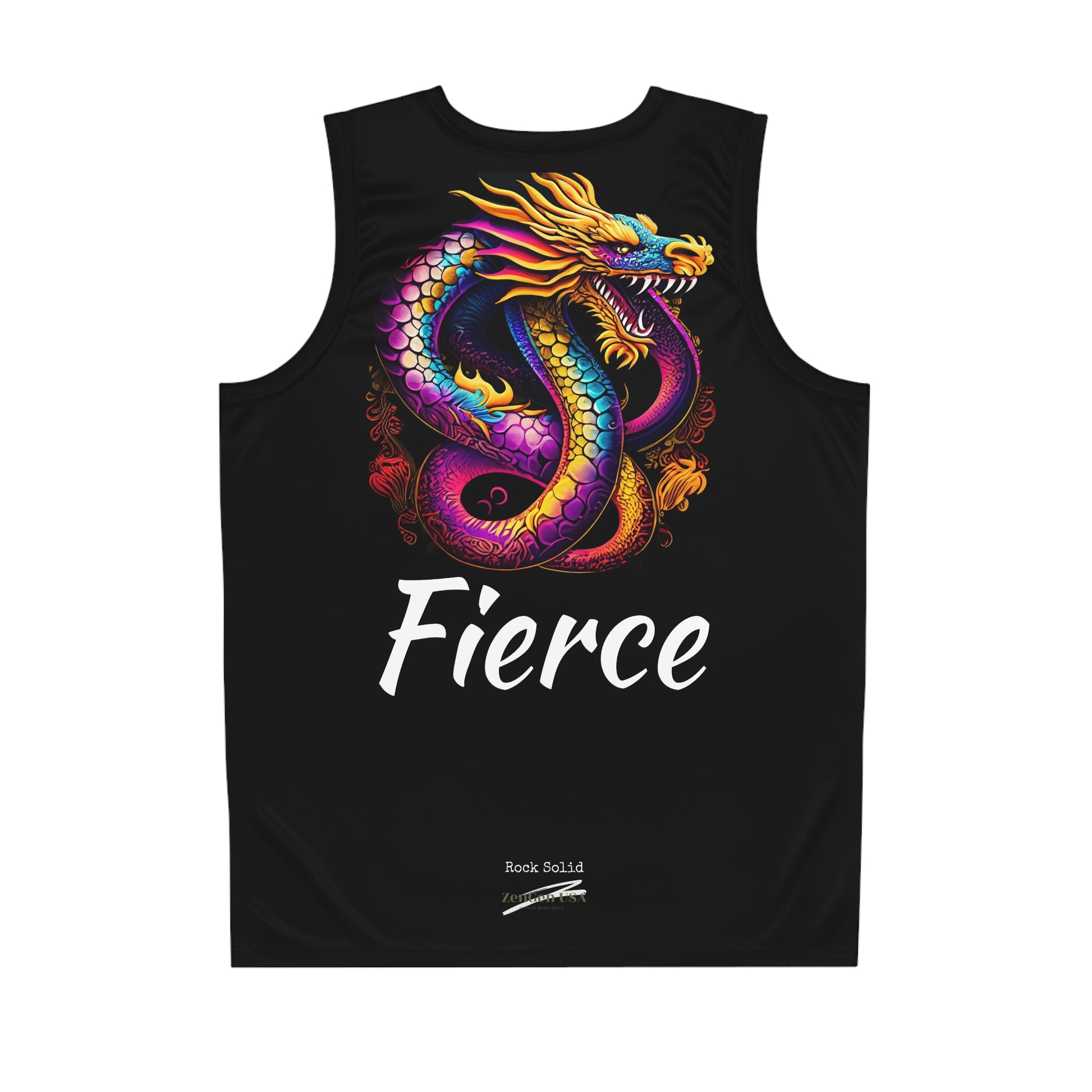 ZenGen USA "ROCK SOLID" Active Wear  - FIERCE Dragon Basketball Jersey (AOP) - ZenGen USA