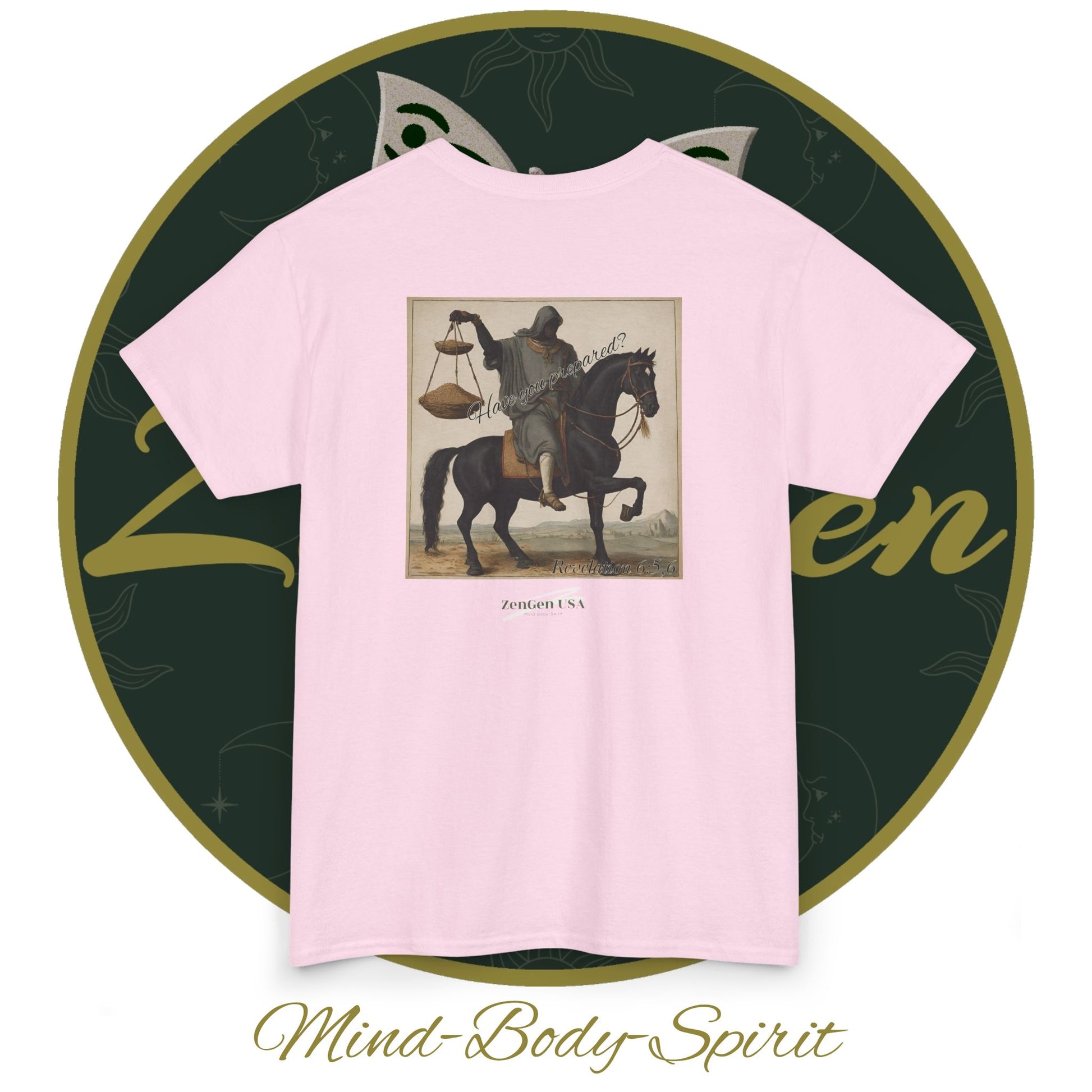 Apocalypse - 3rd Seal Revelation 6:5,6 - Unisex Heavy Cotton Tee - Revelation Collection - ZenGen USA - ZenGen USA