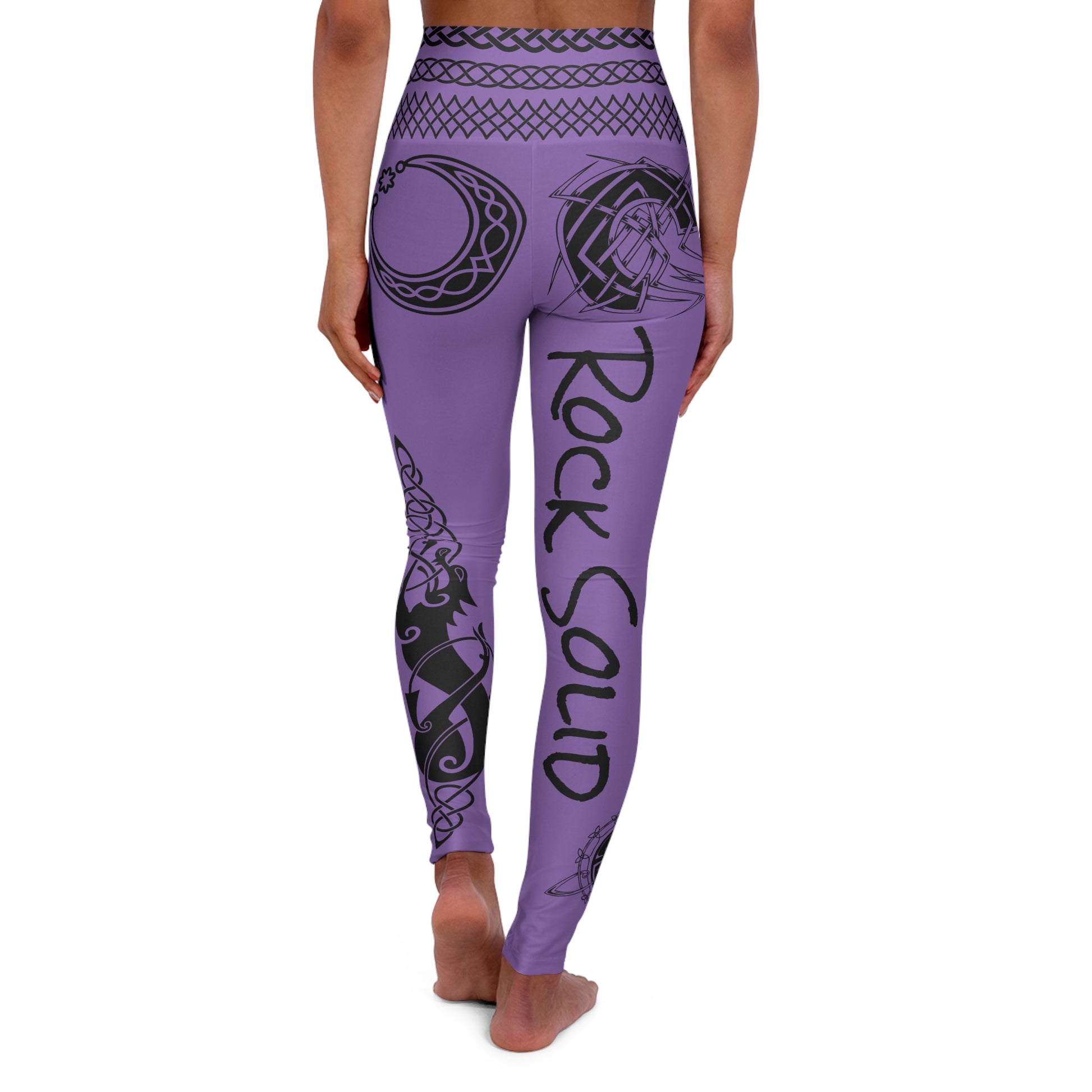 Celtic Tribal Tattoo - Purple Yoga Leggings - ZenGen USA ROCK SOLID - ZenGen USA