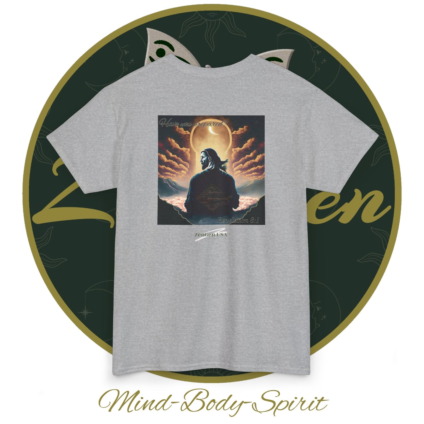 Apocalypse - 7th Seal Revelation 8:1 - Unisex Heavy Cotton Tee - Revelation Collection - ZenGen USA - ZenGen USA