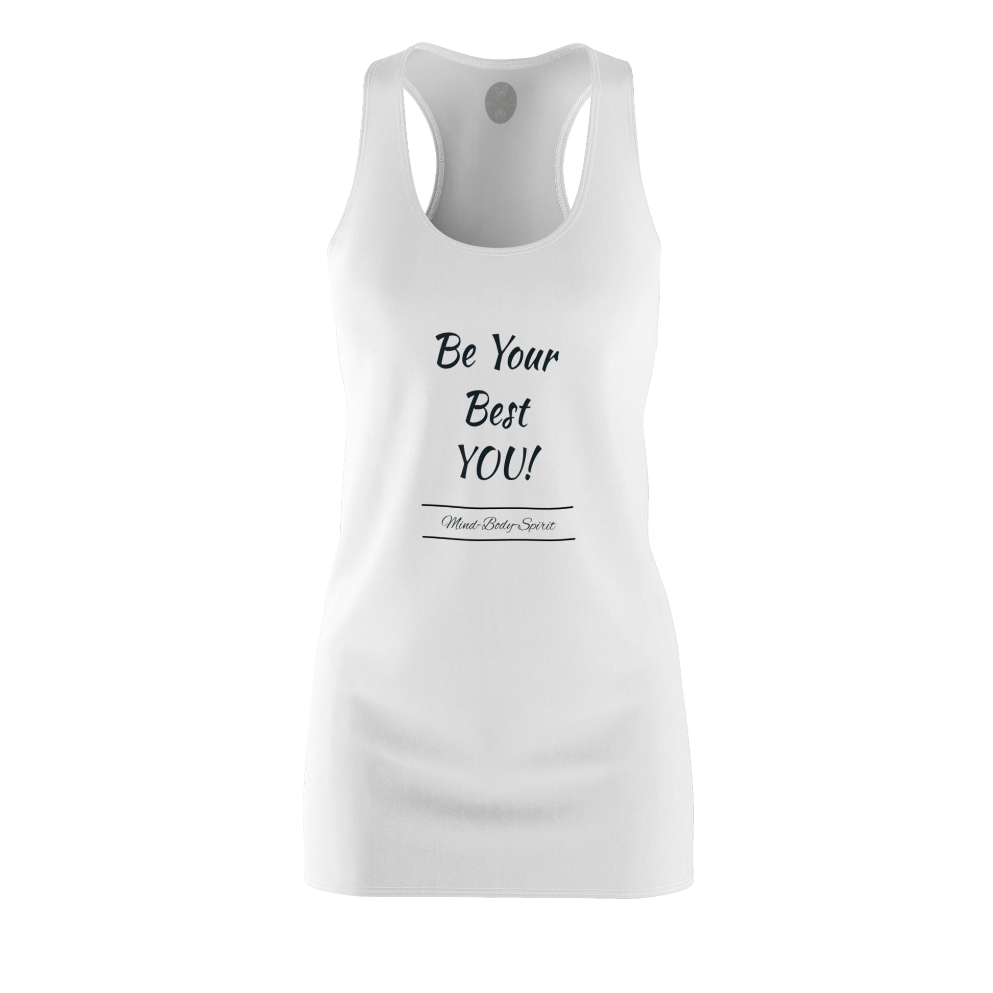 Be Your Best YOU! ZenGen - White Women's Cut & Sew Racerback Dress - ZenGen USA