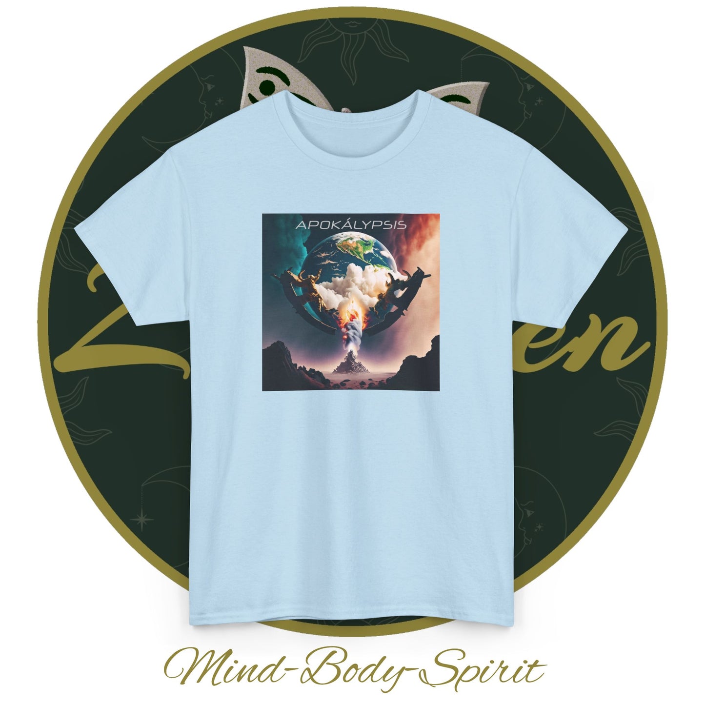 Apocalypse - 4th Seal Revelation 6:7,8 - Unisex Heavy Cotton Tee - Revelation Collection - ZenGen USA - ZenGen USA