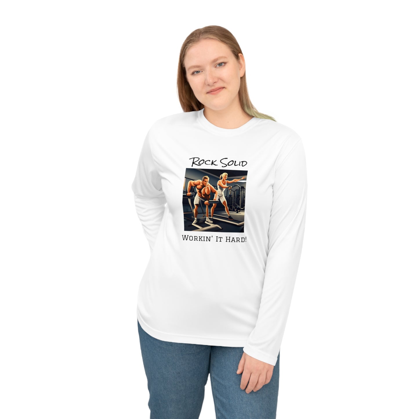 Unisex Performance Long Sleeve Shirt - ROCK SOLID "Workin it Hard!" - ZenGen USA - ZenGen USA