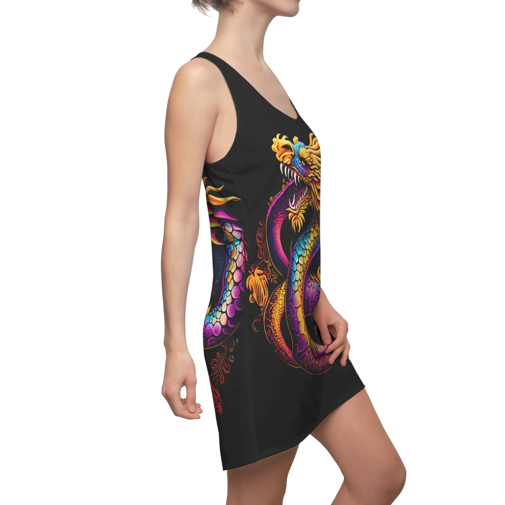 Dragon Women's Cut & Sew Racerback Dress (AOP) | ZenGen USA - ZenGen USA