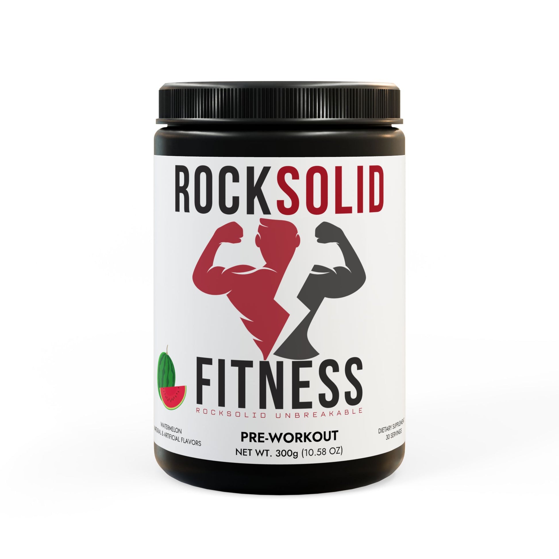 RockSolid Fitness Pre-Workout Supplement - Watermelon Flavored (300g, 10.58oz) - ZenGen USA