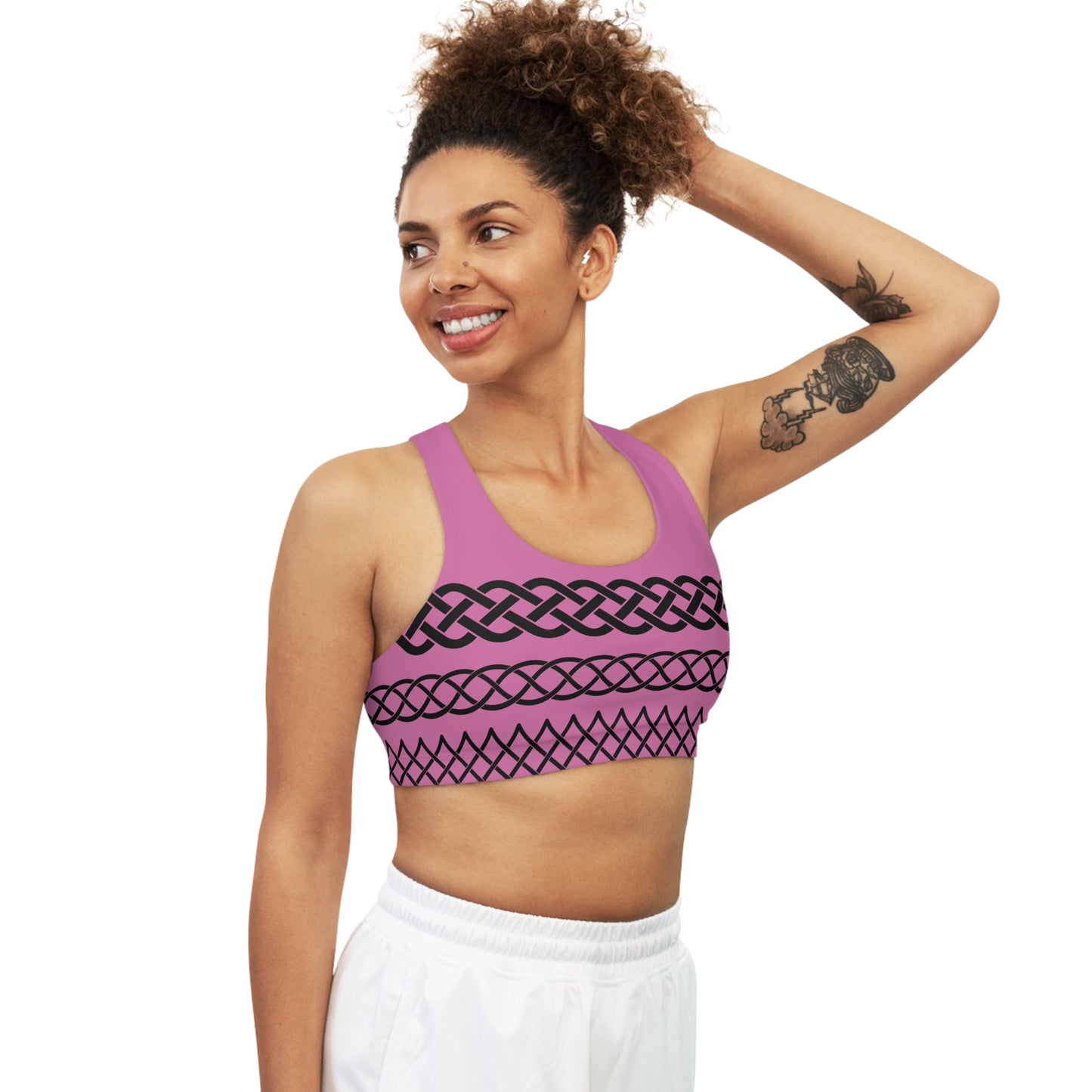 Celtic Tribal Tattoo - Pink Sports Bra - ZenGen USA ROCK SOLID - ZenGen USA