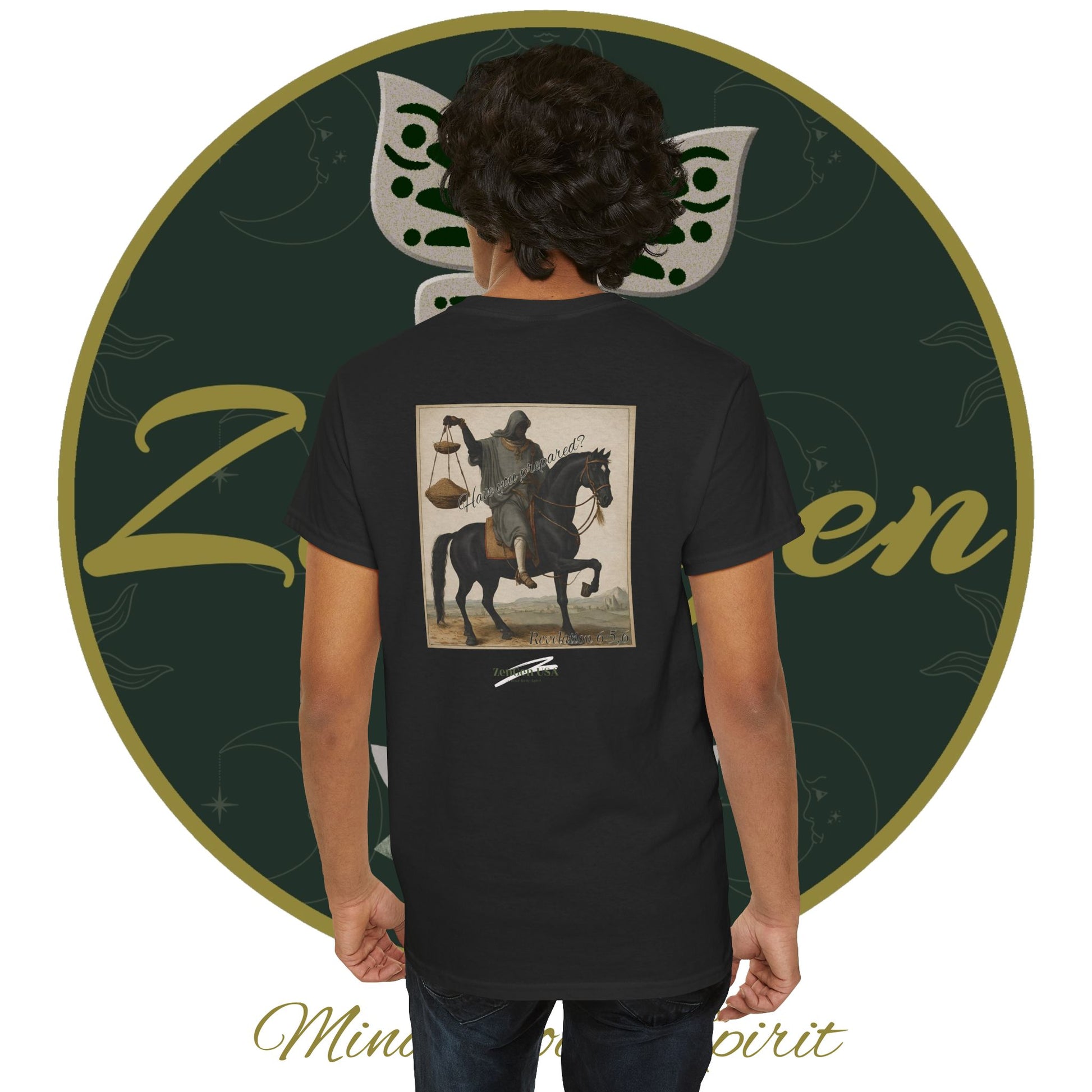 Apocalypse - 3rd Seal Revelation 6:5,6 - Unisex Heavy Cotton Tee - Revelation Collection - ZenGen USA - ZenGen USA