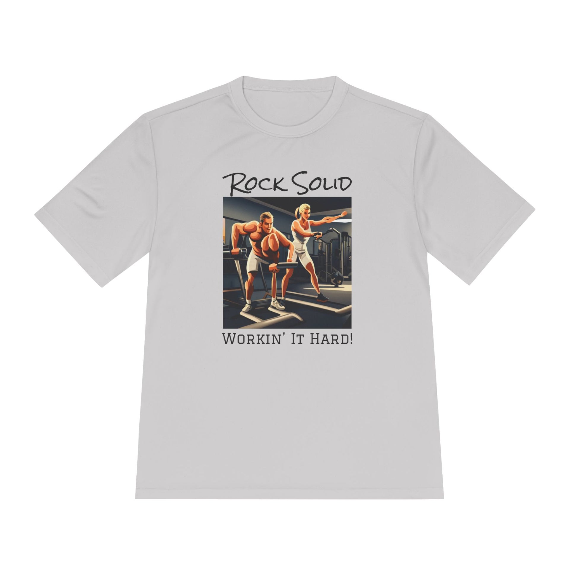 Unisex Moisture Wicking Tee - ROCK SOLID "Workin' It Hard!" - ZenGen USA - ZenGen USA