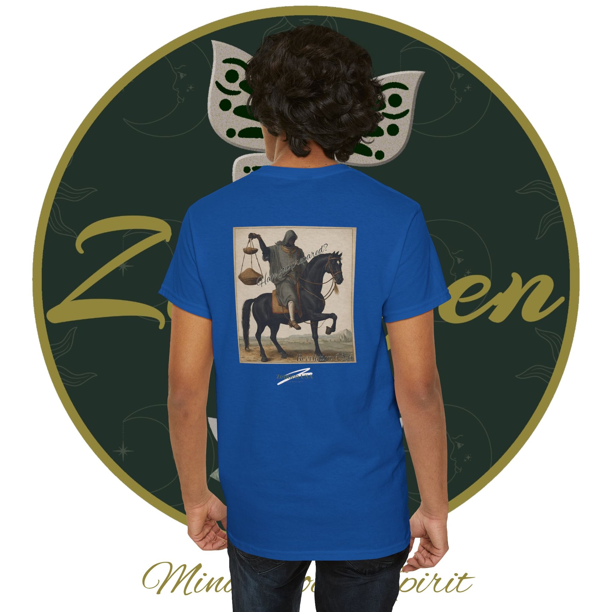 Apocalypse - 3rd Seal Revelation 6:5,6 - Unisex Heavy Cotton Tee - Revelation Collection - ZenGen USA - ZenGen USA