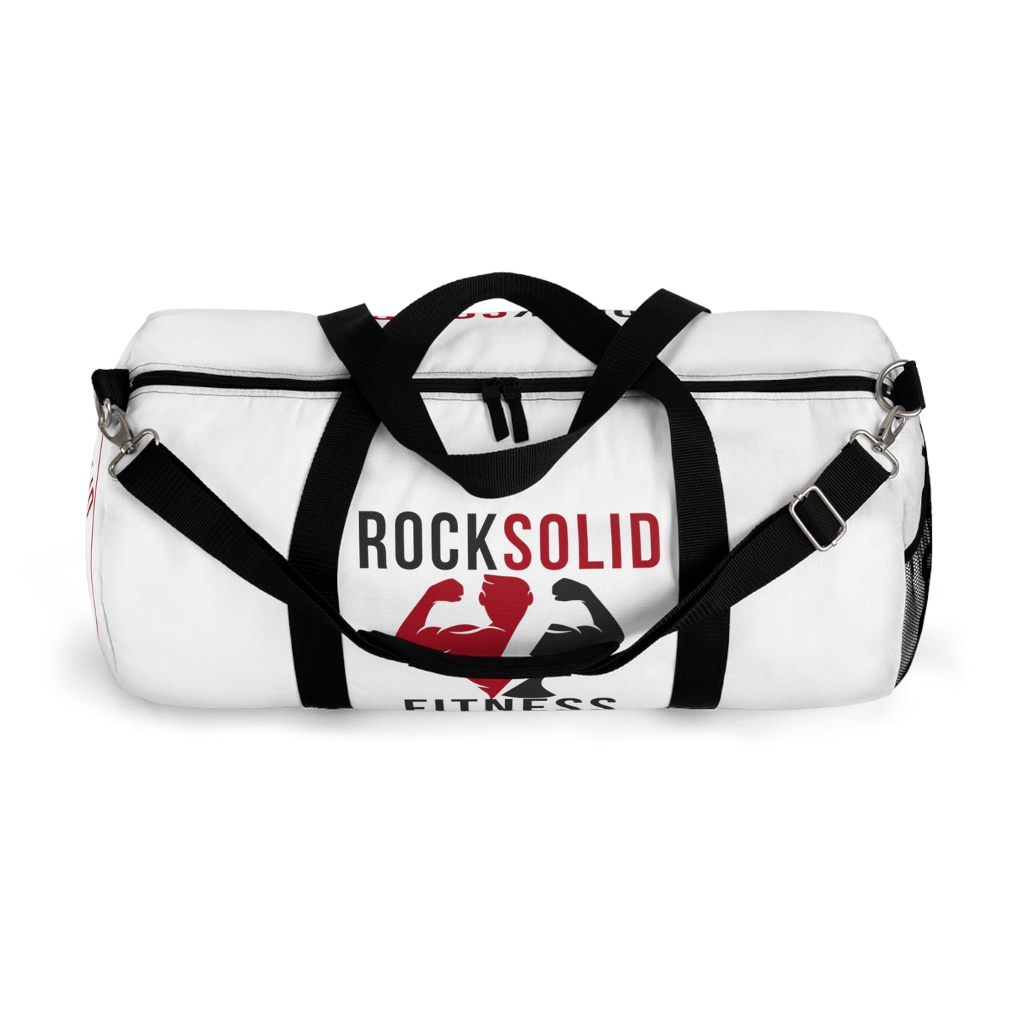 RockSolid Fitness Duffel Bag | White | Oxford Canvas | Original Logo - ZenGen USA