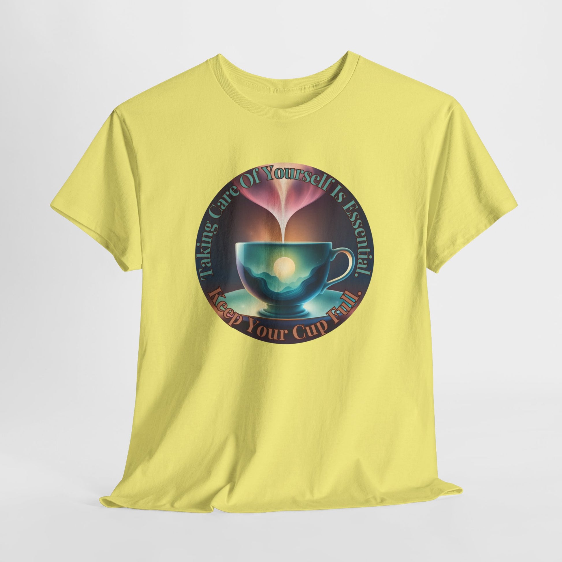 Keep Your Cup Full  Unisex Heavy Cotton Zen Graphic Tee | 12 Colors To Choose | ZenGen - ZenGen USA