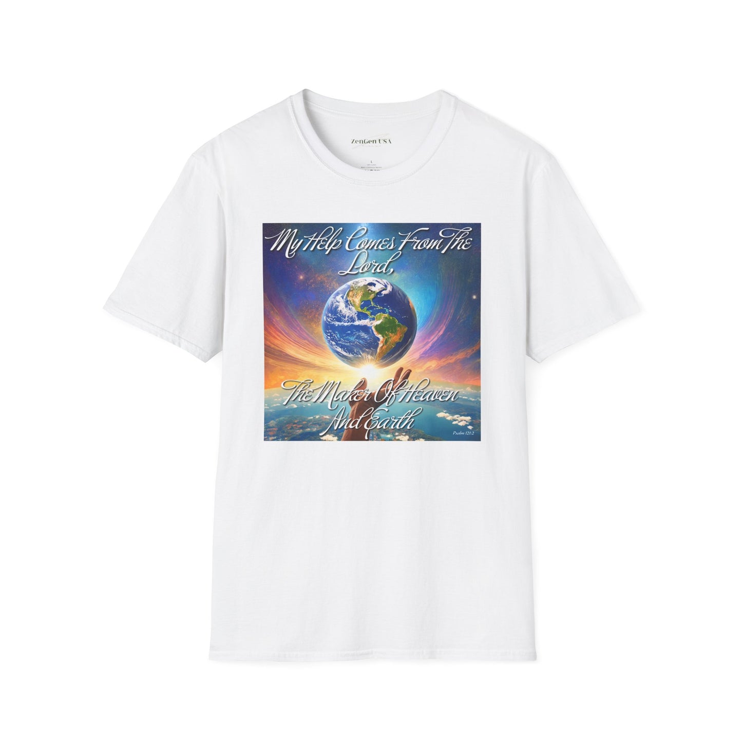 ZenGen USA Psalm 121:2 My Help Comes From The Lord... - Unisex Softstyle T-Shirt - ZenGen USA