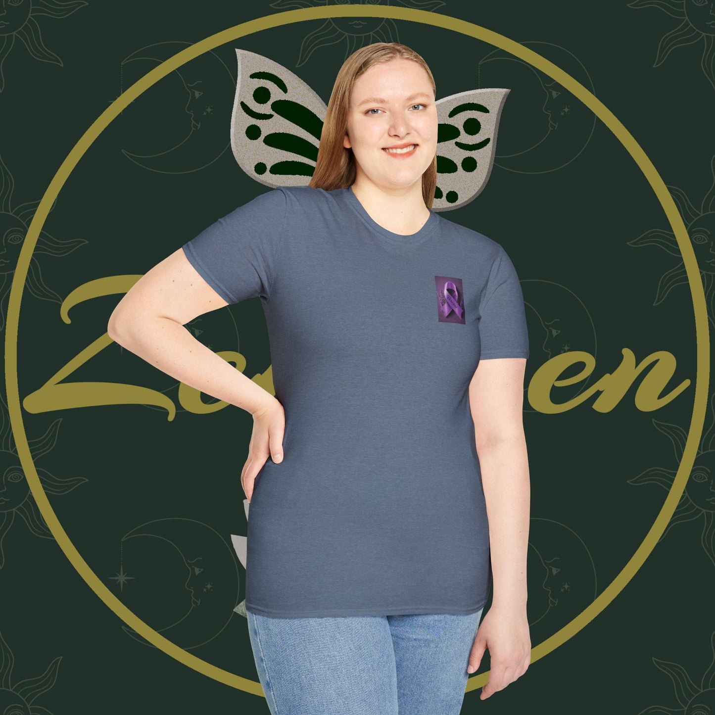 SURVIVOR Lavender Ribbon - Unisex Softstyle T-Shirt - Cancer Awareness all Forms - ZenGen USA