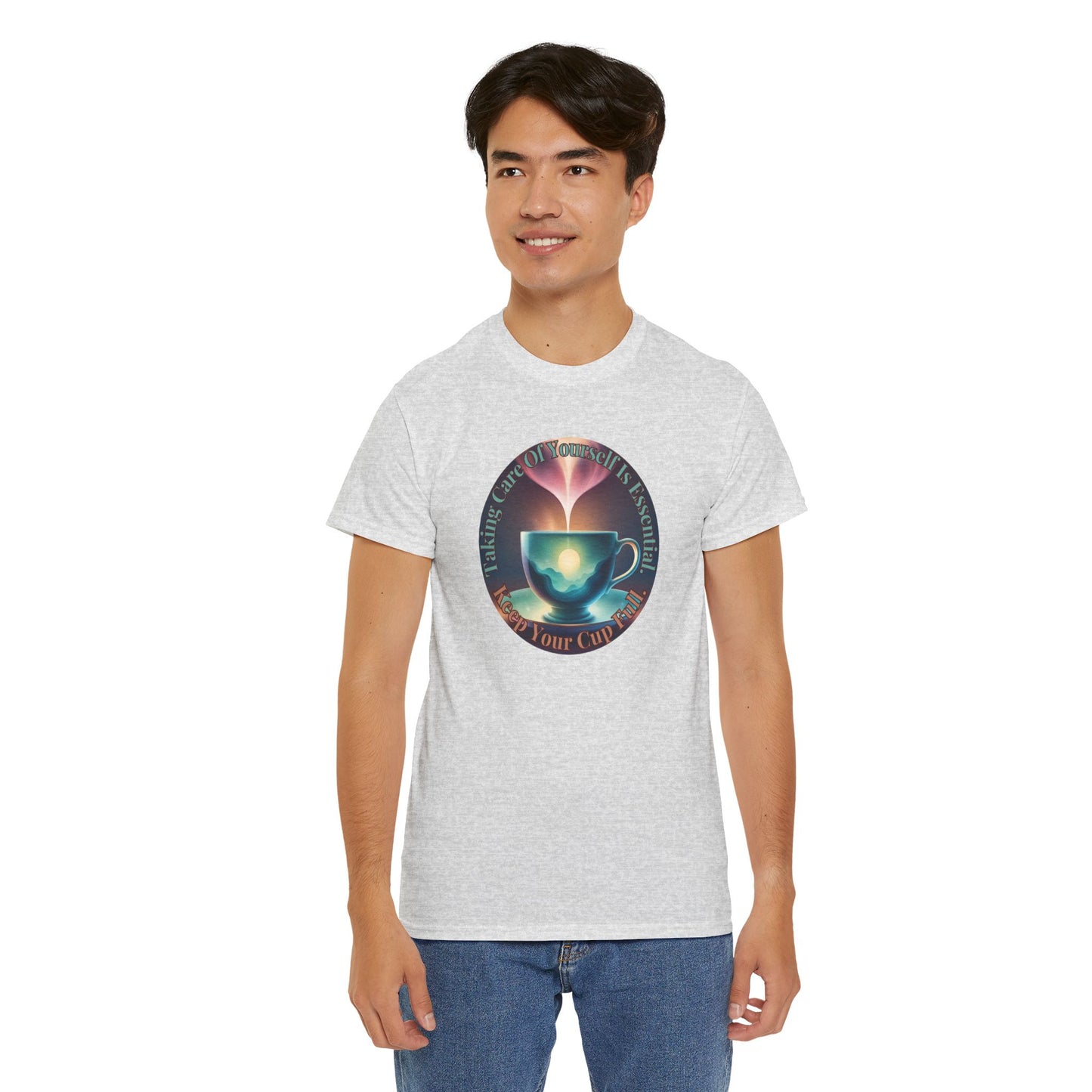 Keep Your Cup Full  Unisex Heavy Cotton Zen Graphic Tee | 12 Colors To Choose | ZenGen - ZenGen USA