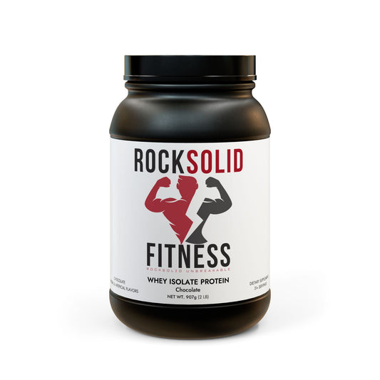 RockSolid Fitness ROCKSOLID UNBREAKABLE Whey Isolate Protein Supplement (32oz, 2lb) | 25g Protein Per Serving | Chocolate Flavor - ZenGen USA