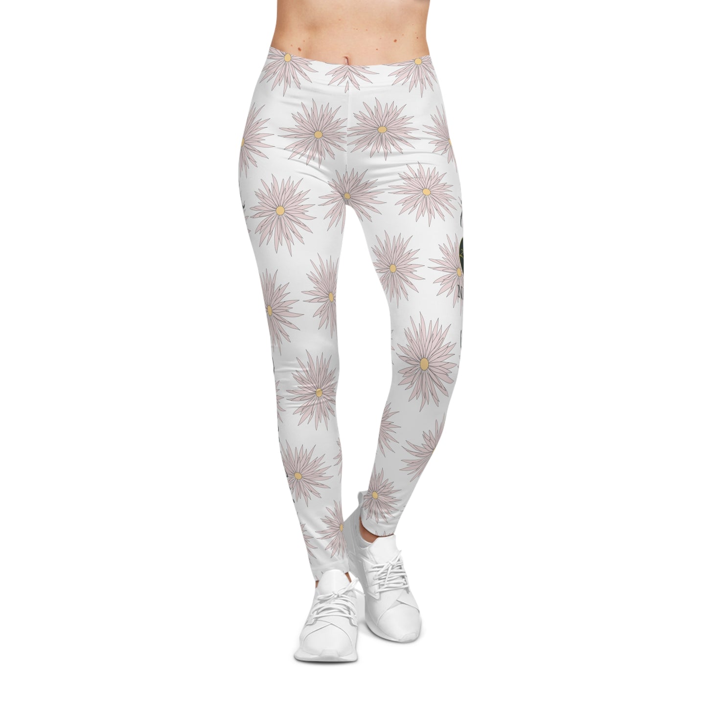 Women's Casual Leggings - White - ROCK SOLID Blazing Flower - ZenGen USA - ZenGen USA