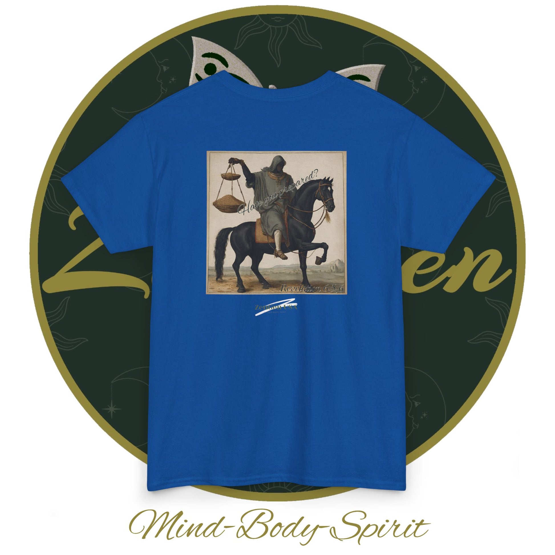 Apocalypse - 3rd Seal Revelation 6:5,6 - Unisex Heavy Cotton Tee - Revelation Collection - ZenGen USA - ZenGen USA