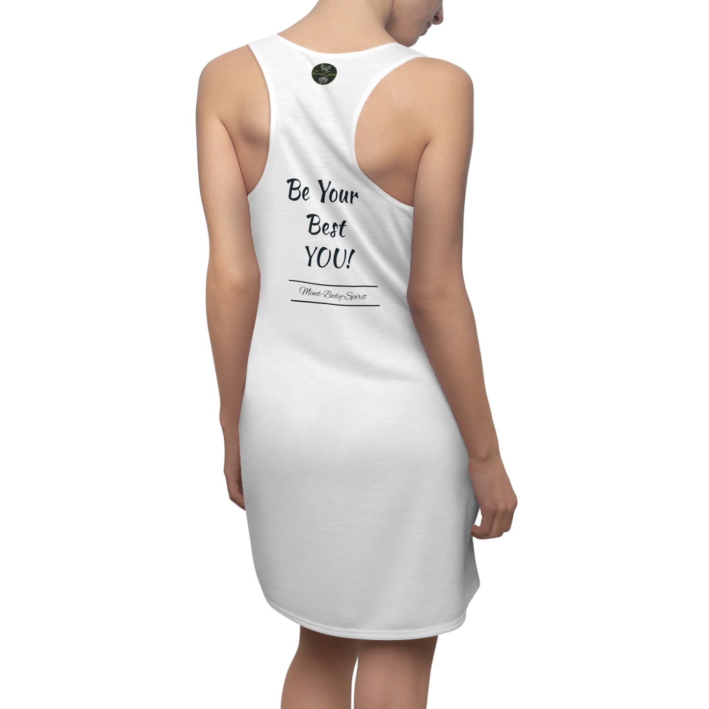 Be Your Best YOU! ZenGen - White Women's Cut & Sew Racerback Dress - ZenGen USA