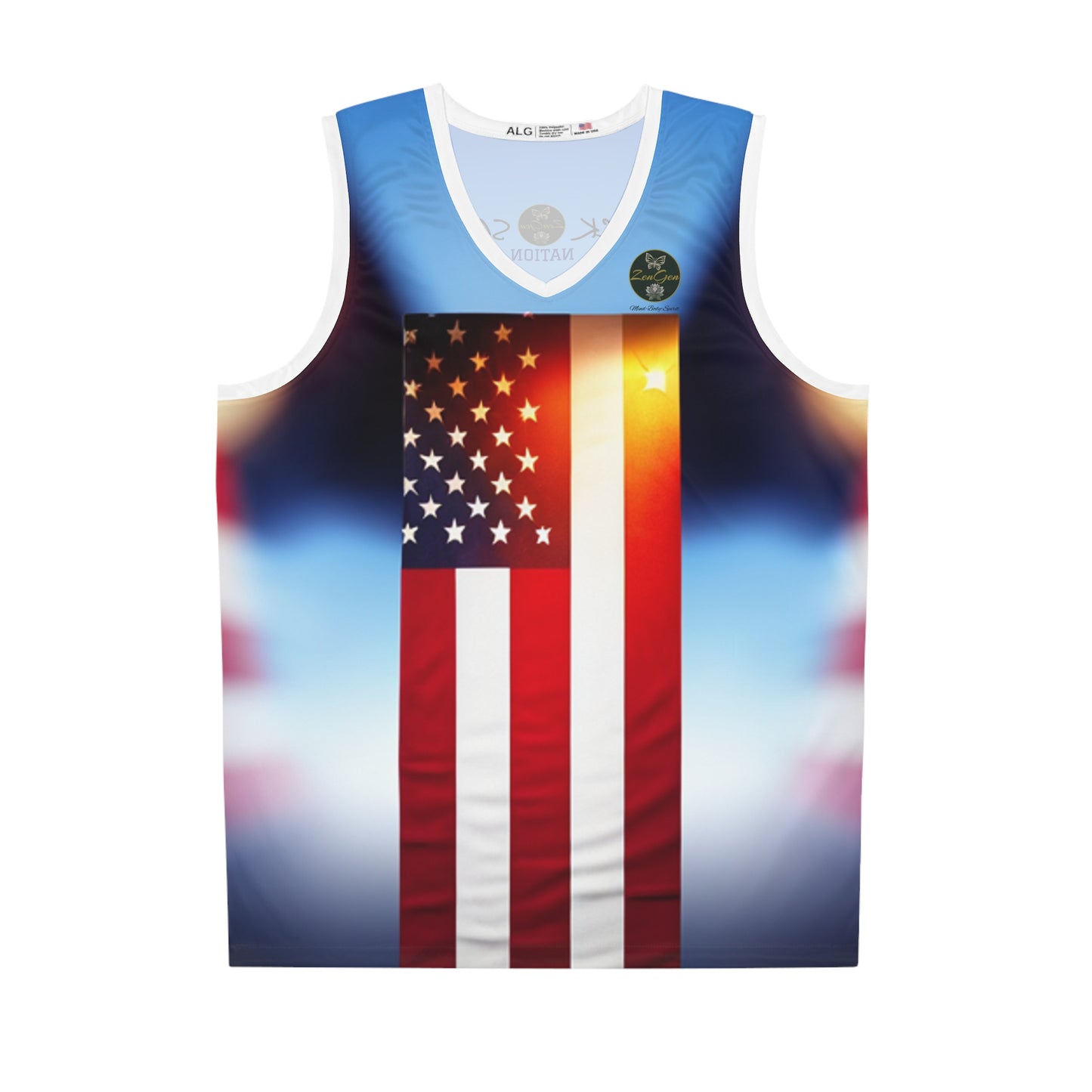 ROCK SOLID - Basketball Jersey (AOP) - ZenGen Nation- Stars & Stripes - ZenGen USA