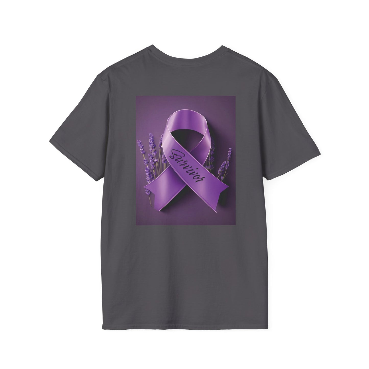 SURVIVOR Lavender Ribbon - Unisex Softstyle T-Shirt - Cancer Awareness all Forms - ZenGen USA