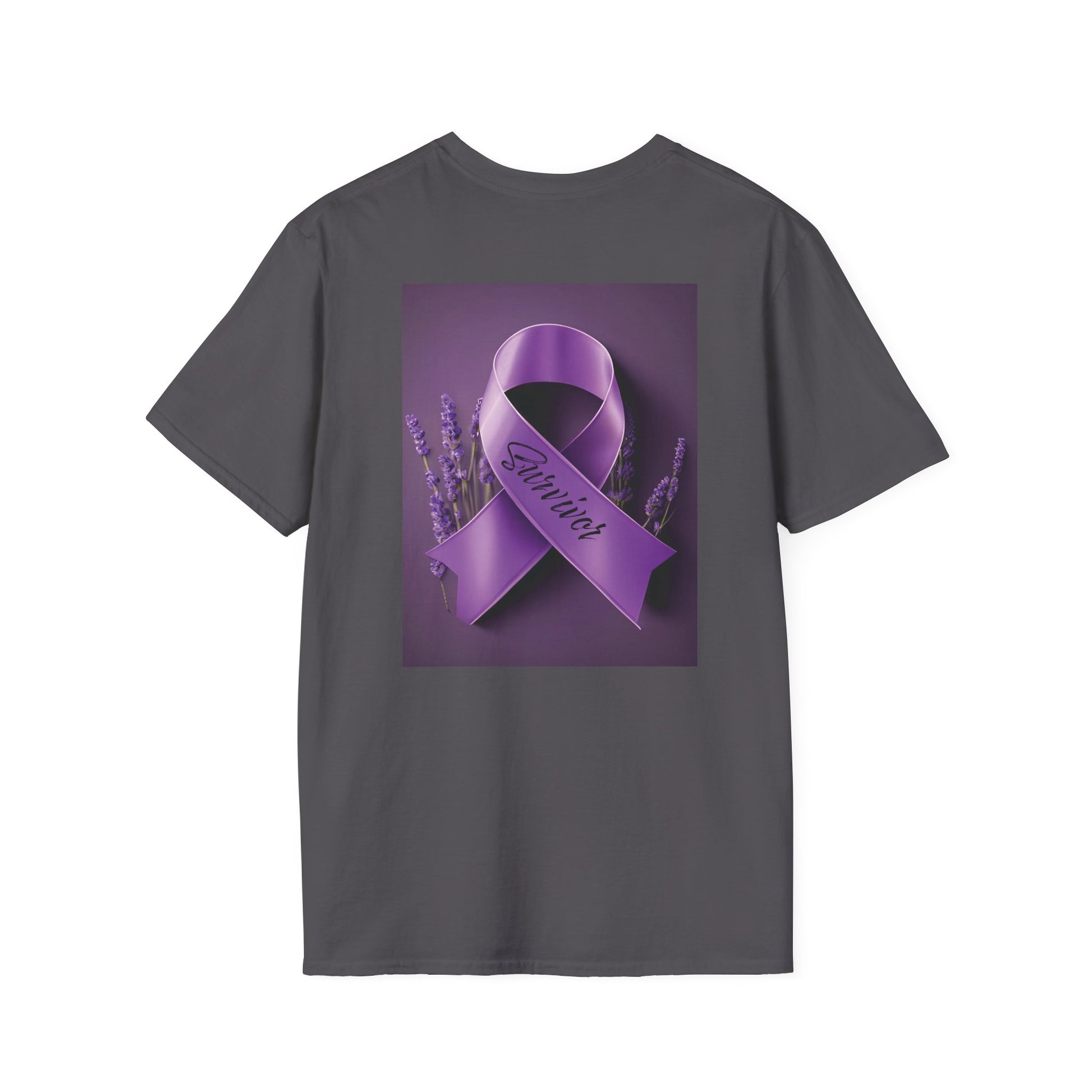 SURVIVOR Lavender Ribbon - Unisex Softstyle T-Shirt - Cancer Awareness all Forms - ZenGen USA
