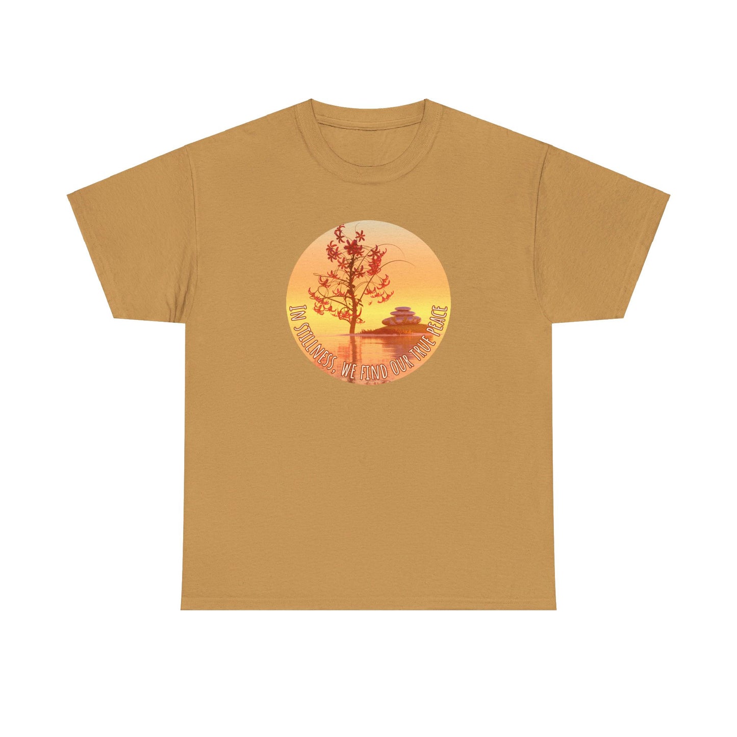 Find True Peace: Unisex Heavy Cotton Zen Bonsai & Cairns Graphic Tee - ZenGen USA