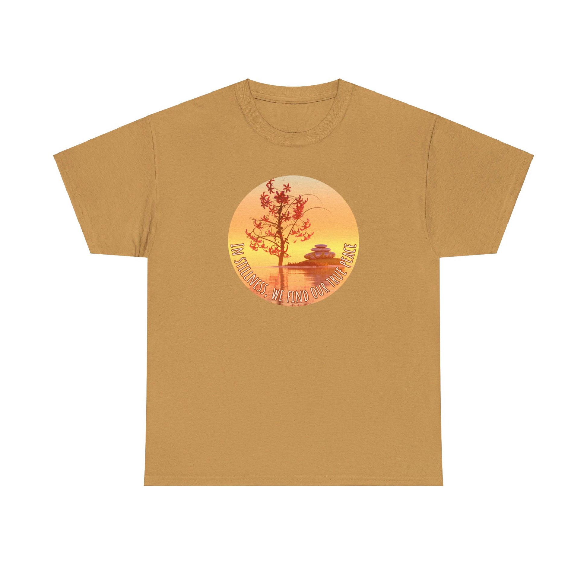 Find True Peace: Unisex Heavy Cotton Zen Bonsai & Cairns Graphic Tee - ZenGen USA
