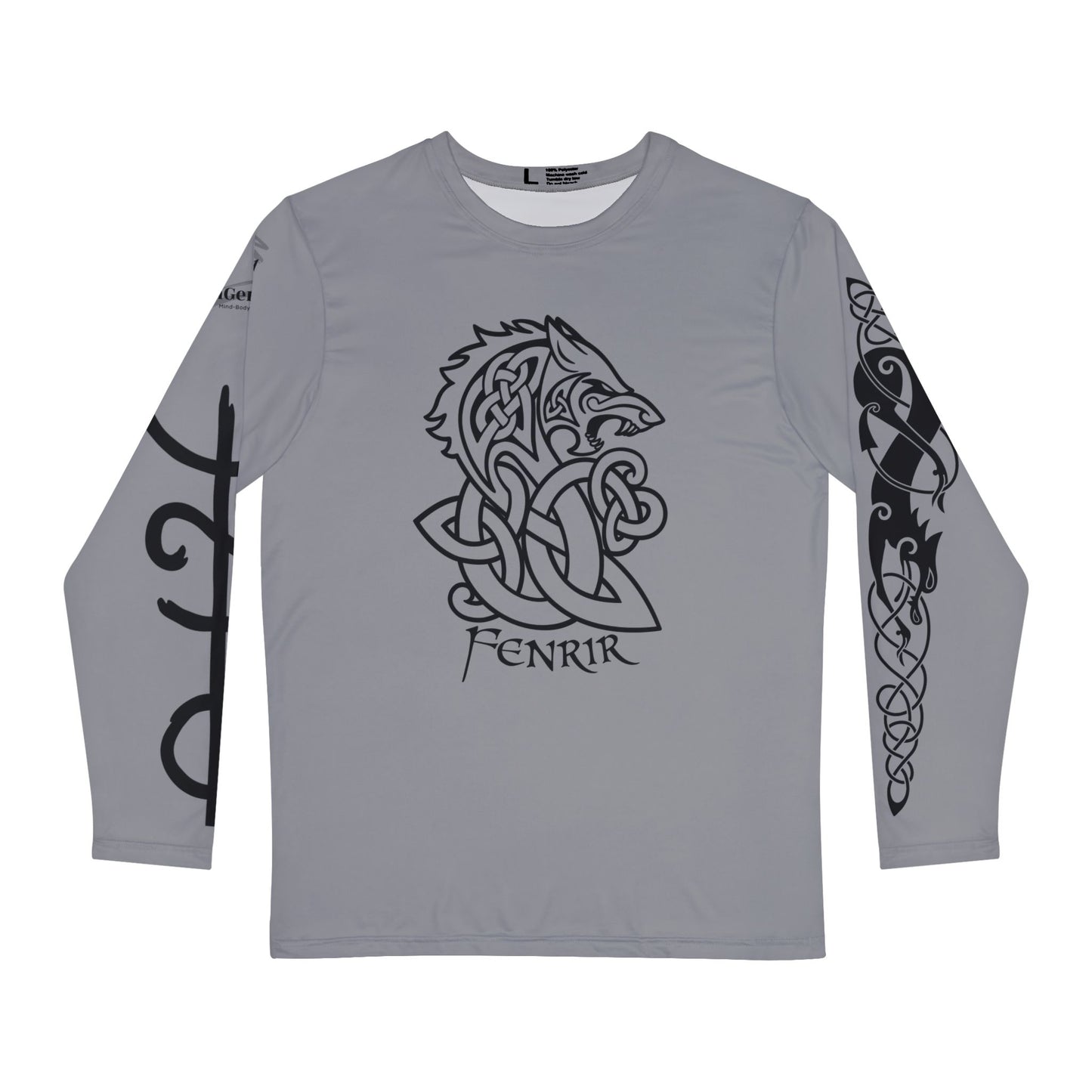 Celtic Fenrir Tribal Tattoo - Grey Men's Long Sleeve Shirt - ZenGen USA - ZenGen USA