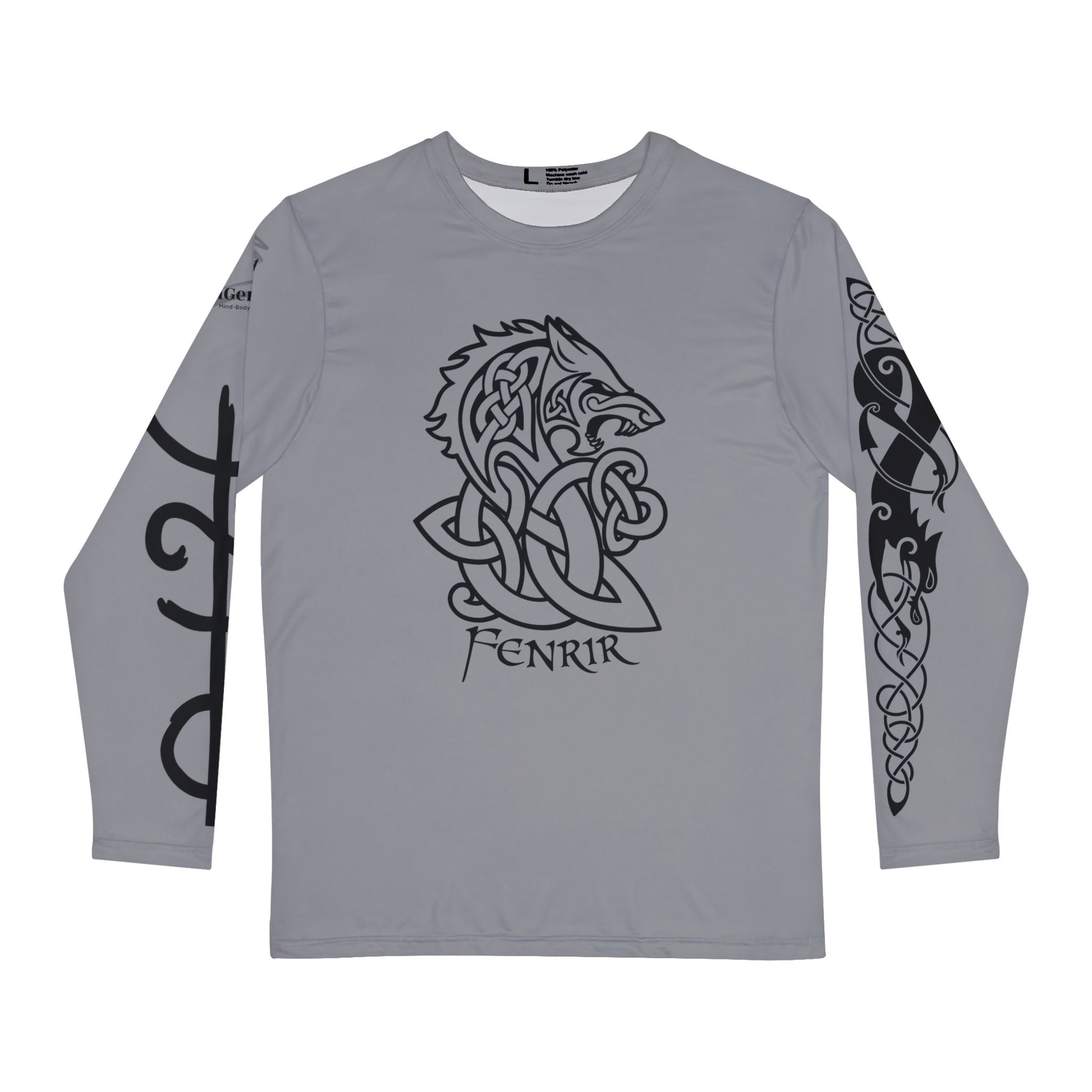 Celtic Fenrir Tribal Tattoo - Grey Men's Long Sleeve Shirt - ZenGen USA - ZenGen USA