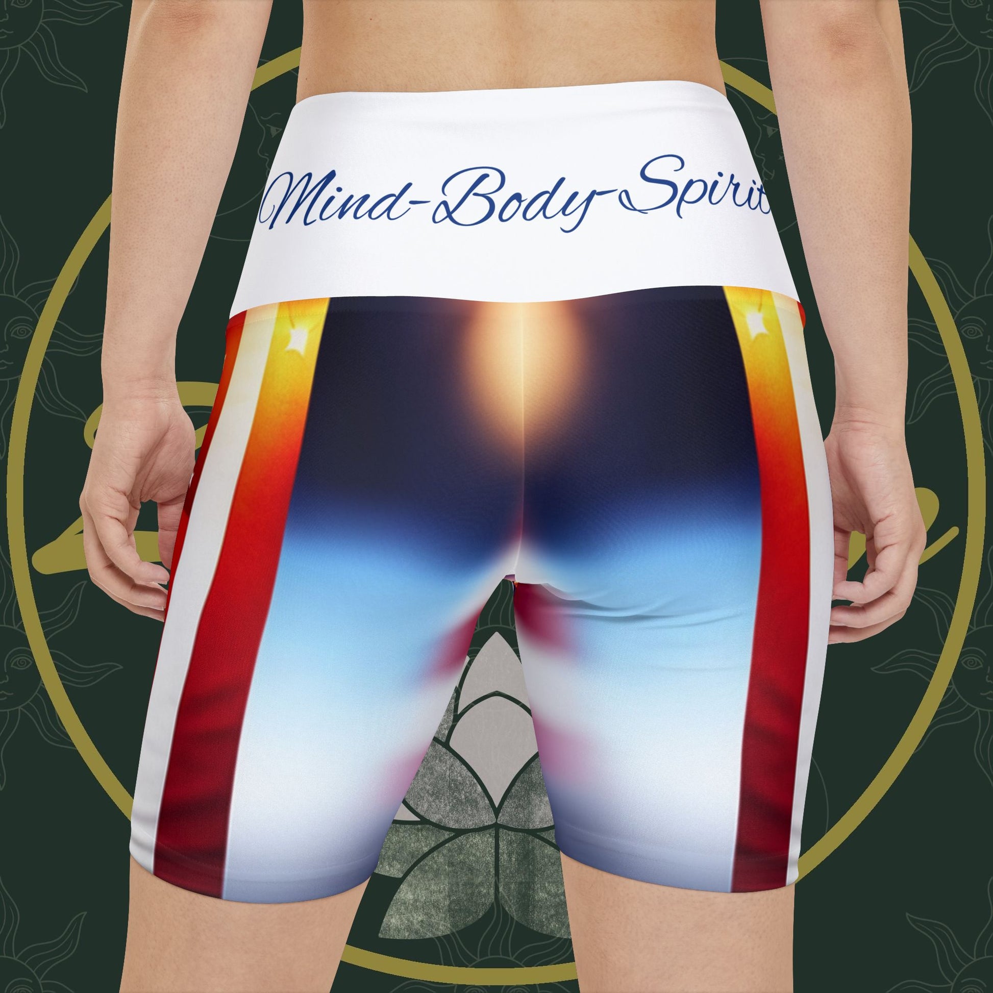 ZenGen Nation ROCK SOLID Women's Workout Shorts (AOP) - Stars & Stripes - ZenGen USA