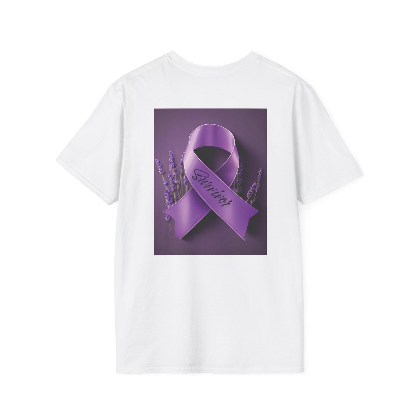 SURVIVOR Lavender Ribbon - Unisex Softstyle T-Shirt - Cancer Awareness all Forms - ZenGen USA
