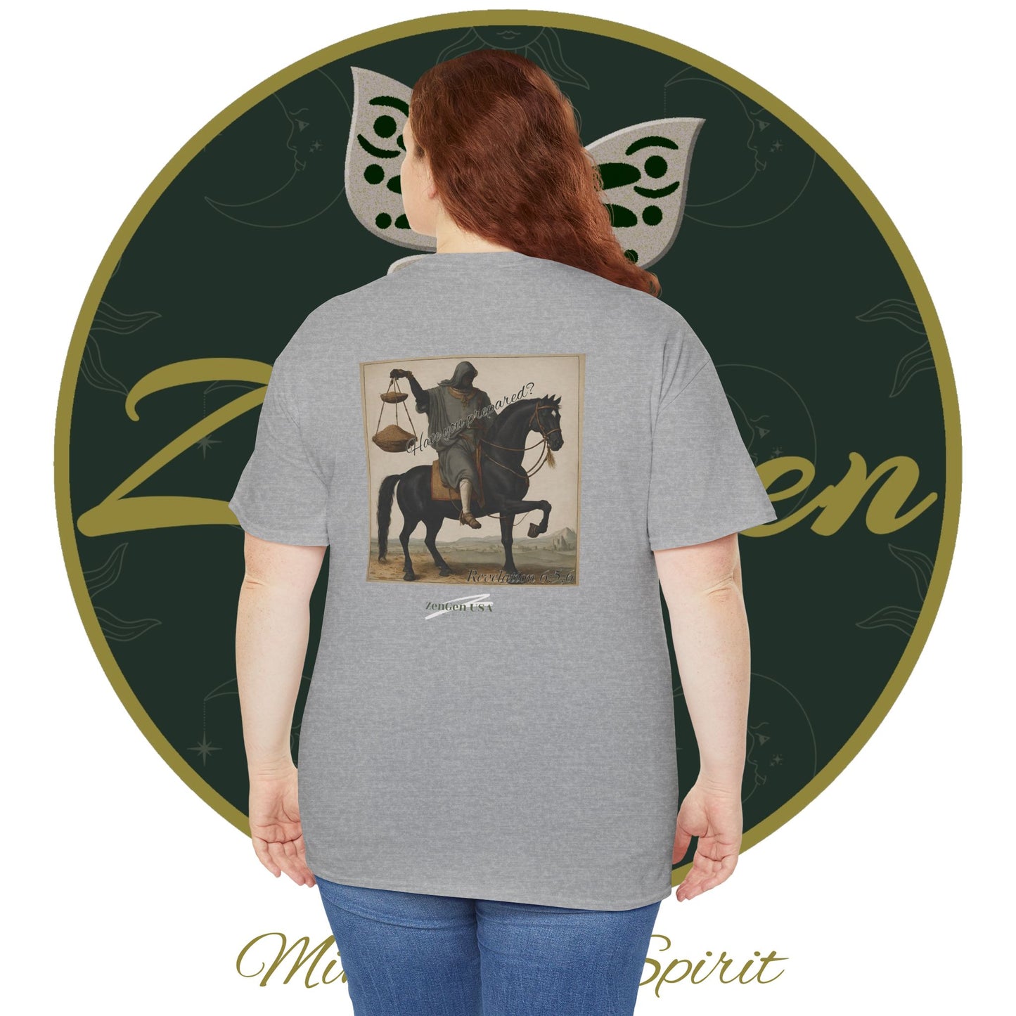 Apocalypse - 3rd Seal Revelation 6:5,6 - Unisex Heavy Cotton Tee - Revelation Collection - ZenGen USA - ZenGen USA