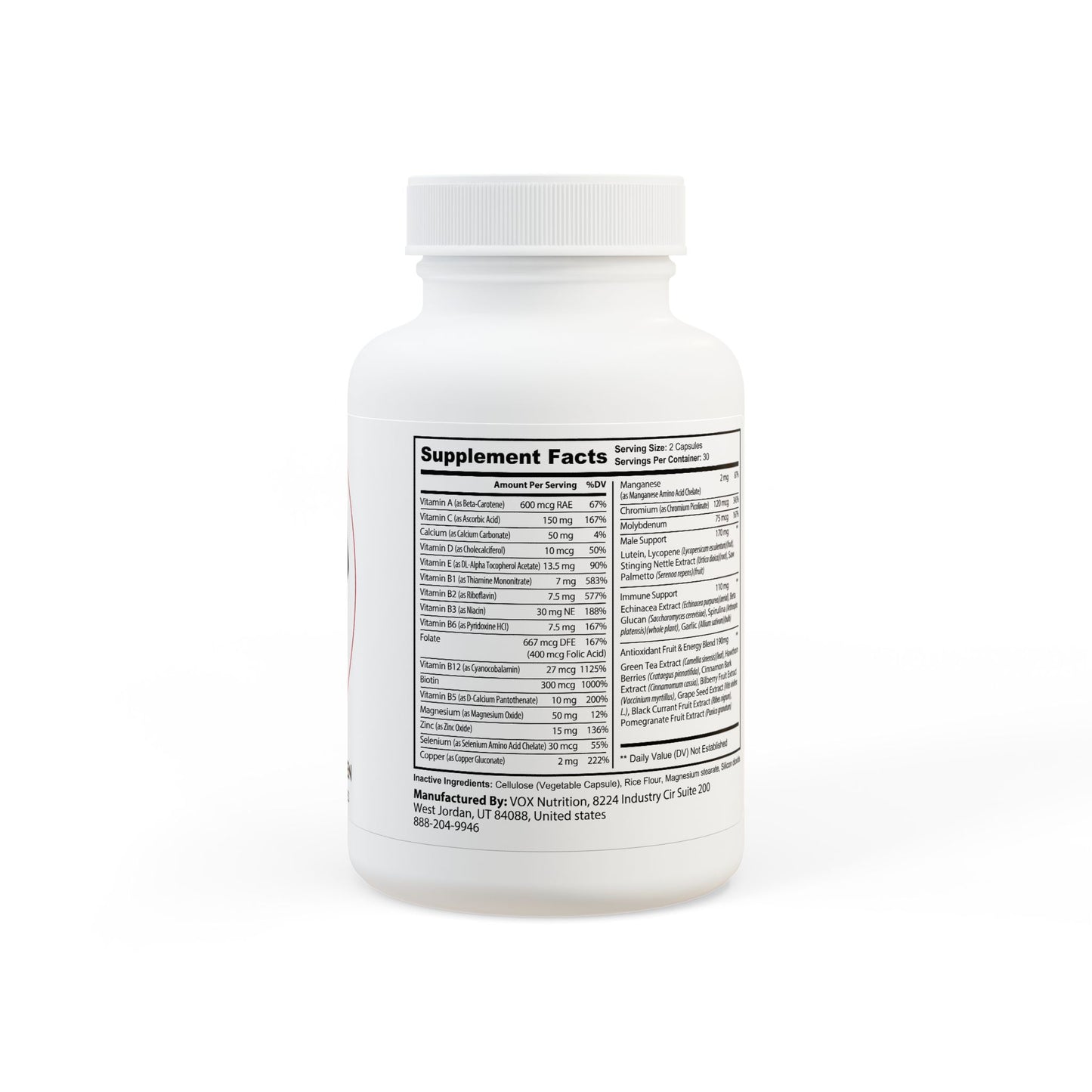 RockSolid Fitness Multivitamin for Men Supplement (60 Capsules) - ZenGen USA