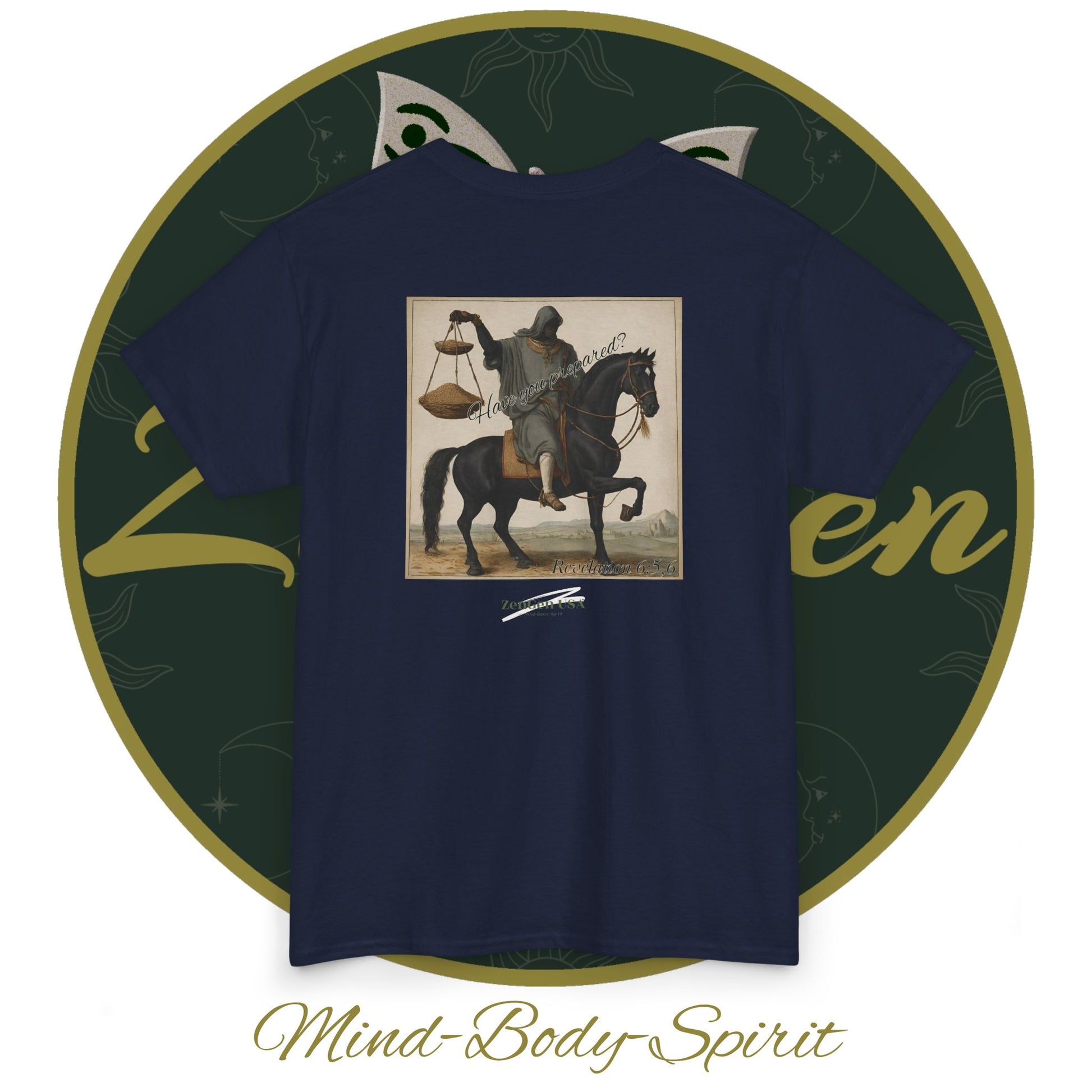 Apocalypse - 3rd Seal Revelation 6:5,6 - Unisex Heavy Cotton Tee - Revelation Collection - ZenGen USA - ZenGen USA