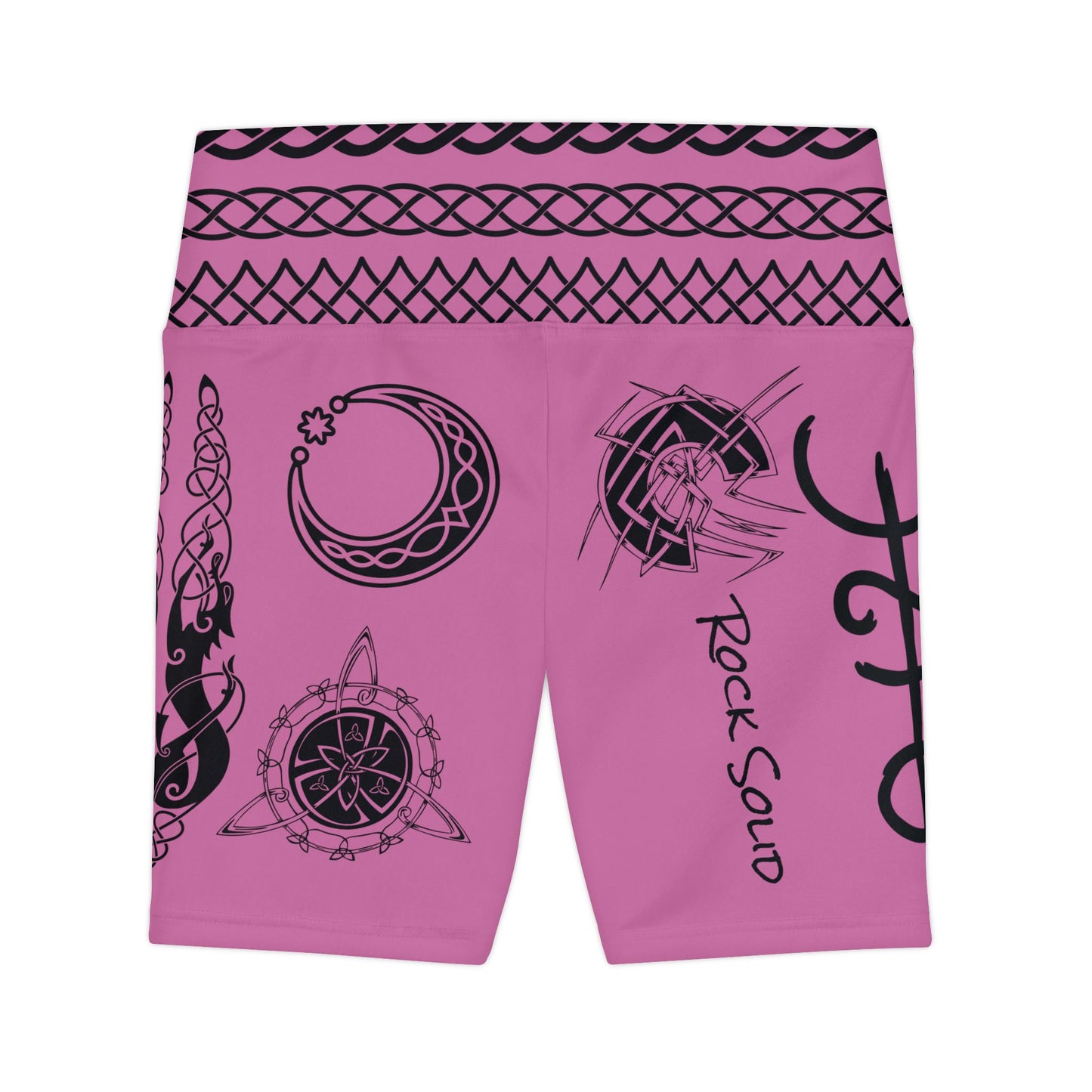 Celtic Tribal Tattoo - Pink Women's Workout Shorts - ZenGen USA ROCK SOLID - ZenGen USA